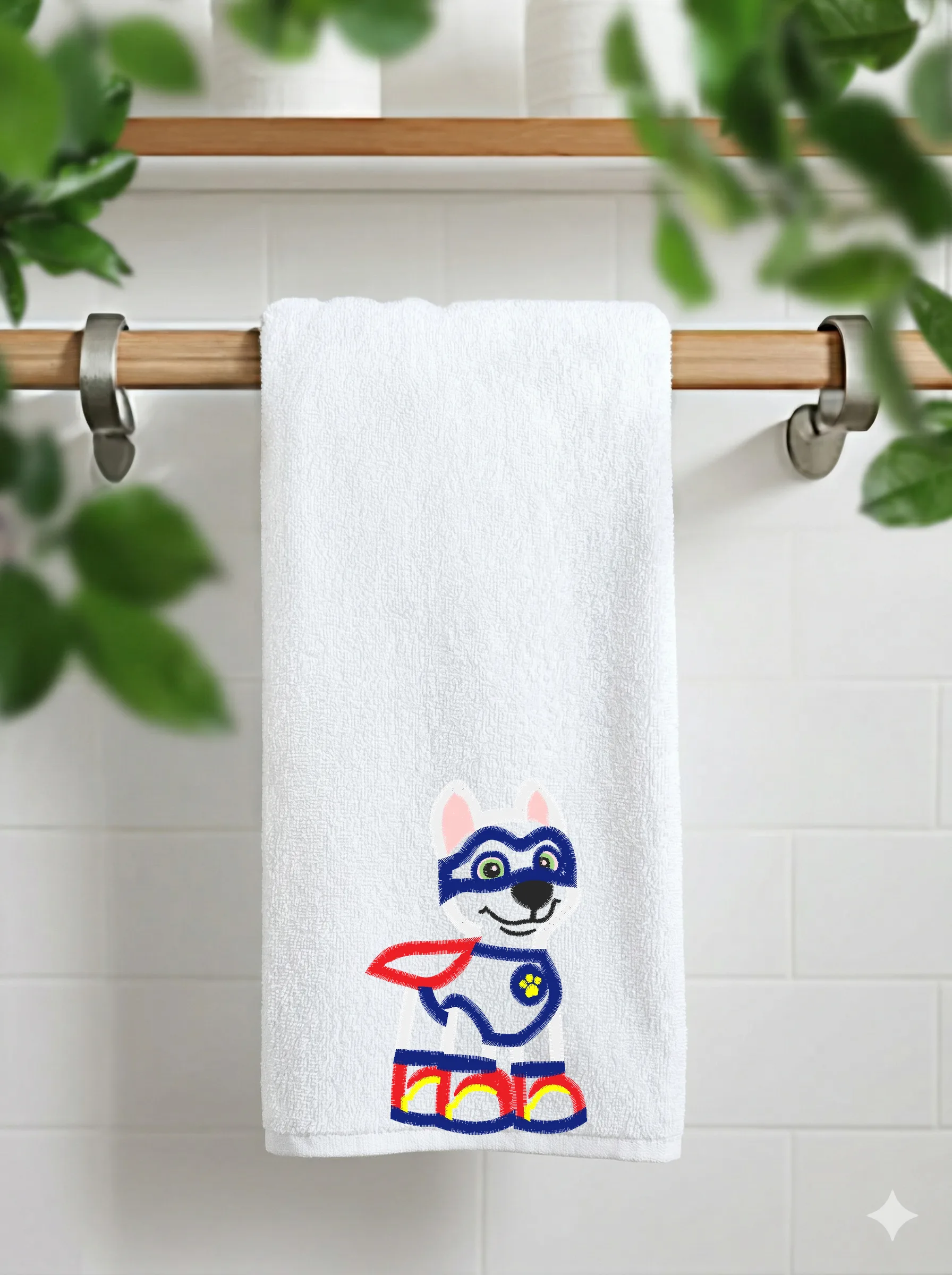 Дизайн машинной вышивки «Супергеройский щенок» (60.6×97.7 мм) — вид 11