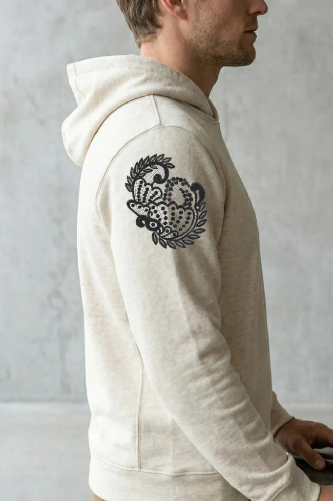 Дизайн машинной вышивки «Ажурный кружевной орнамент» (102.6×118.5 мм) — вид 3