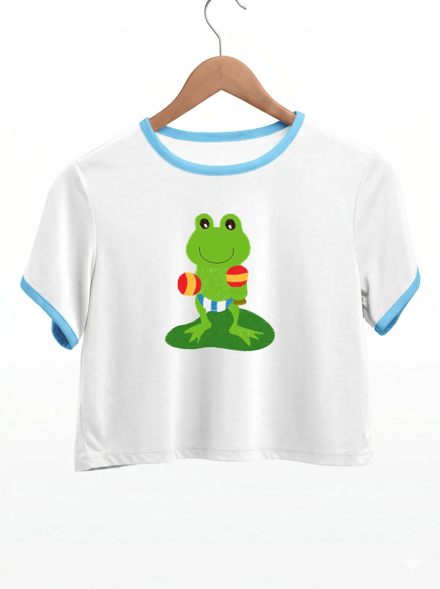 Дизайн машинной вышивки «Веселый лягушонок с маракасами» (68.7×85.9 мм) — вид 9