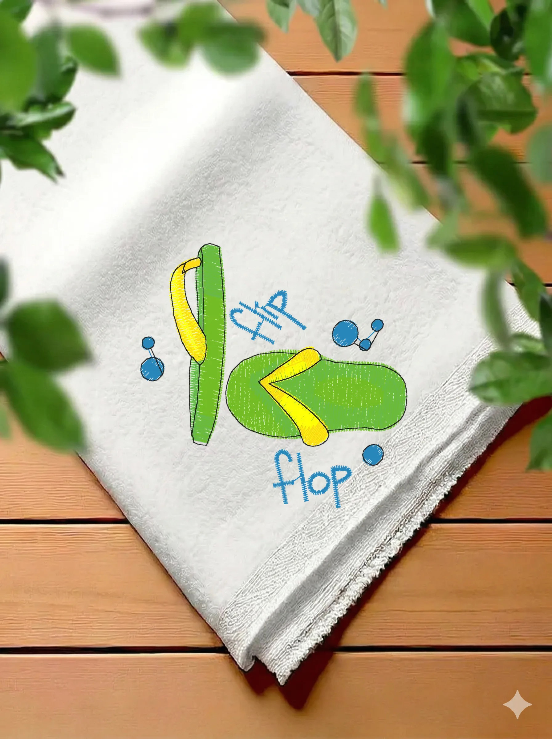 Дизайн машинной вышивки «Летние сланцы Flip Flop» (59.2×76.8 мм) — вид 7
