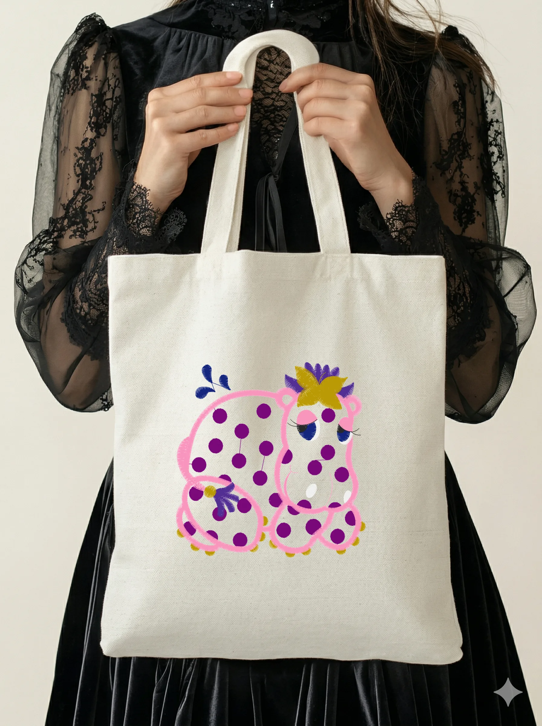 Дизайн машинной вышивки «Милый пятнистый бегемотик» (114.2×117.5 мм) — вид 5
