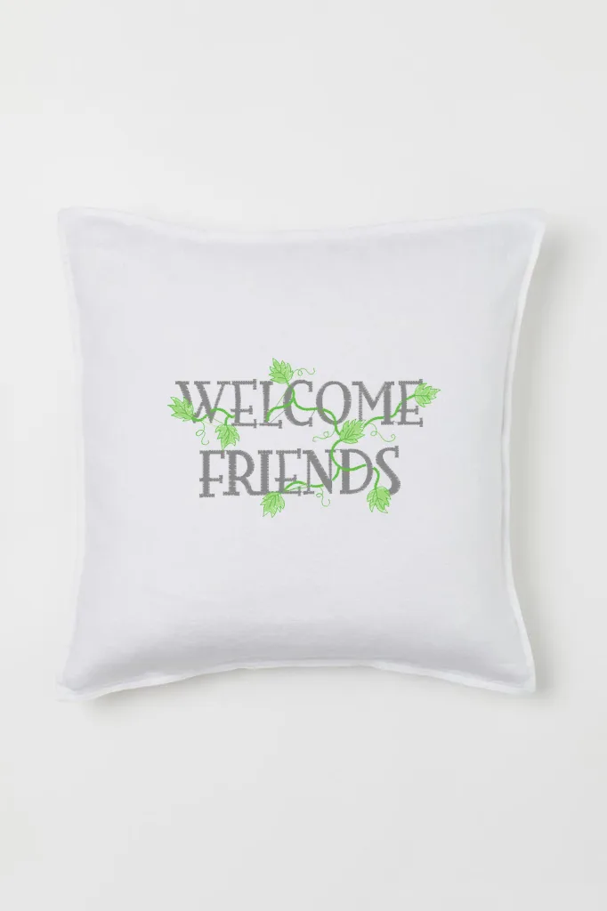 Дизайн машинной вышивки «Надпись Welcome Friends» (102.2×59.8 мм) — вид 2