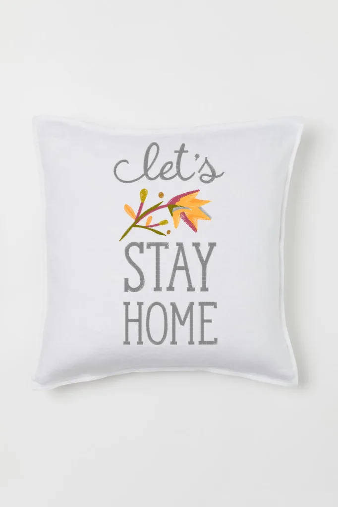 Дизайн машинной вышивки «Надпись Let's stay home» (69×126.4 мм) — вид 2