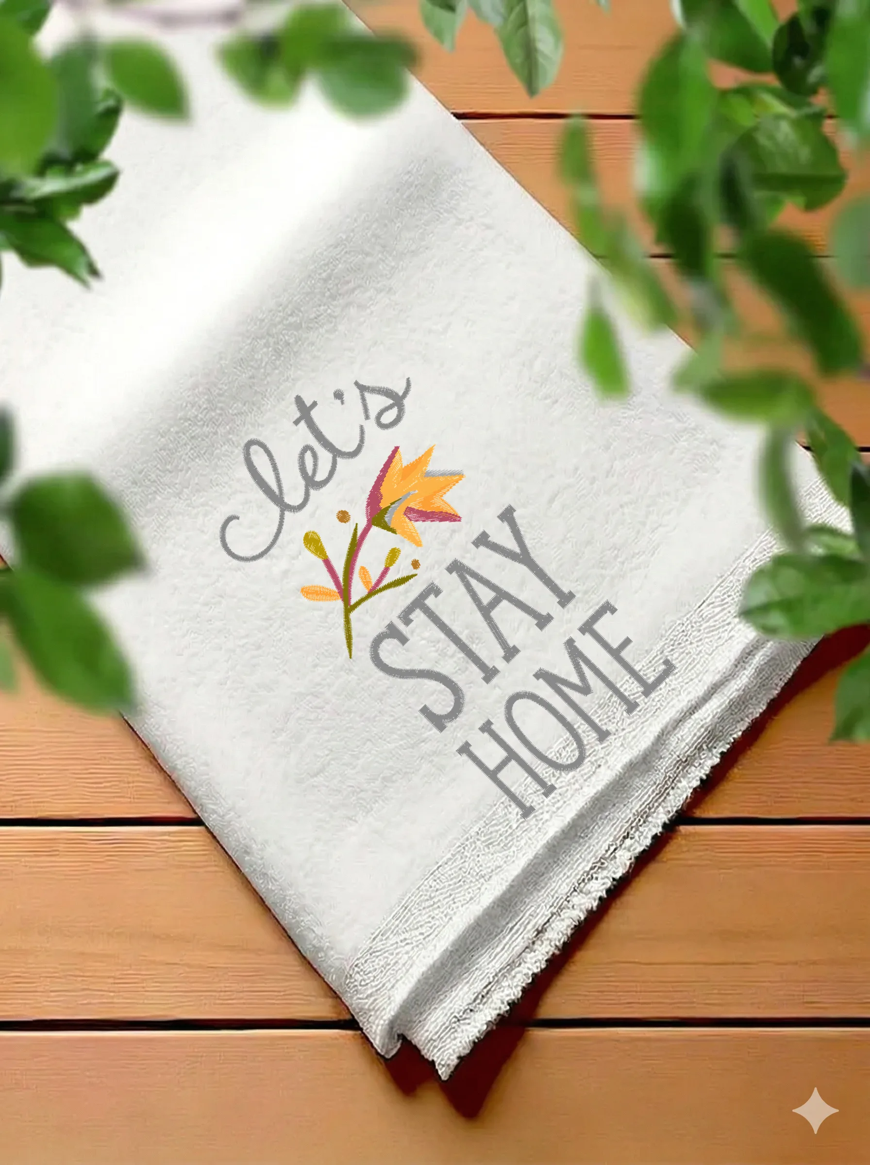 Дизайн машинной вышивки «Надпись Let's stay home» (69×126.4 мм) — вид 7