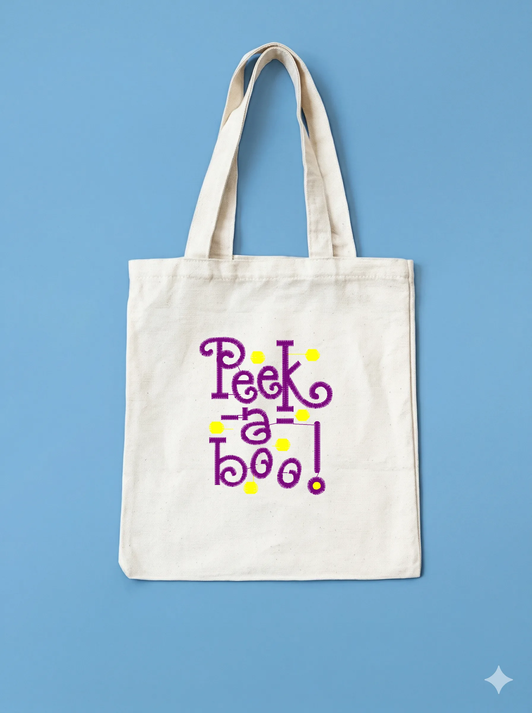 Дизайн машинной вышивки «Игривая надпись Peek-a-boo» (66.5×79 мм) — вид 10