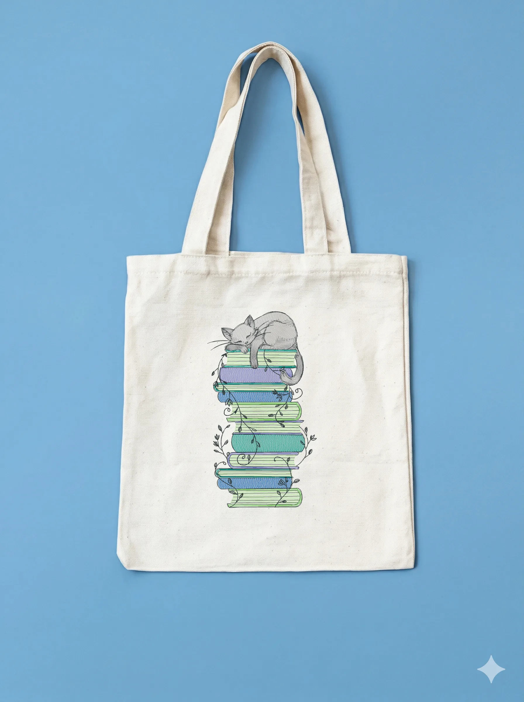 Спящий кот на книгах (миниатюра 10)
