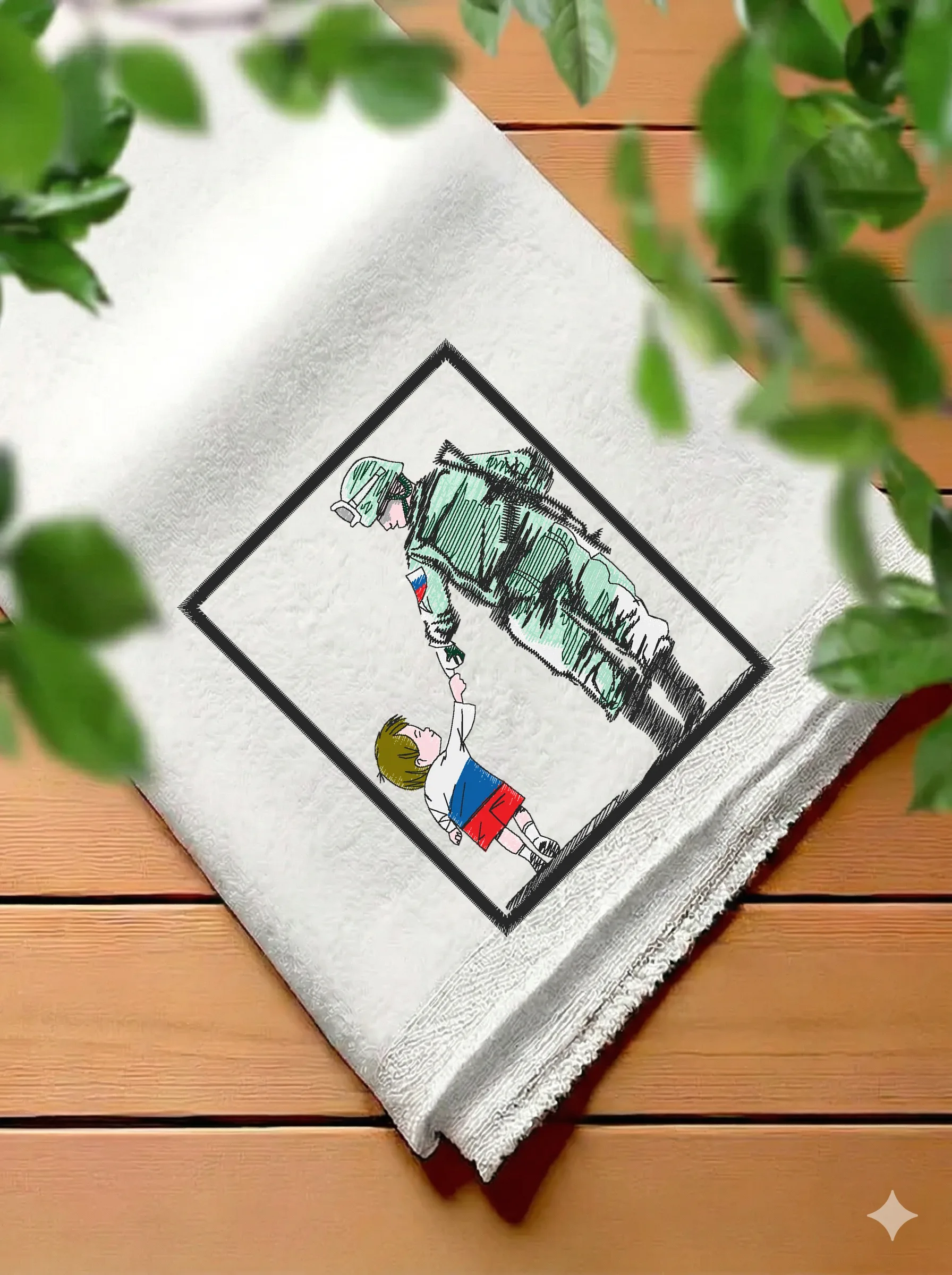 Дизайн машинной вышивки «Защитник и ребенок» (82.2×100.6 мм) — вид 7