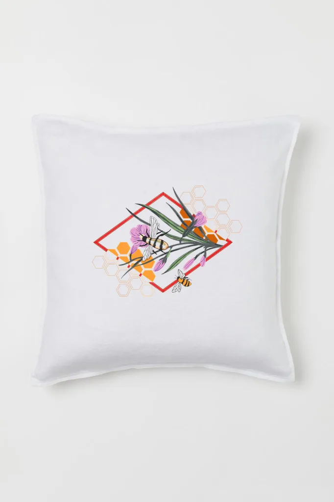 Дизайн машинной вышивки «Пчёлы и медовые соты» (258.4×191.5 мм) — вид 2
