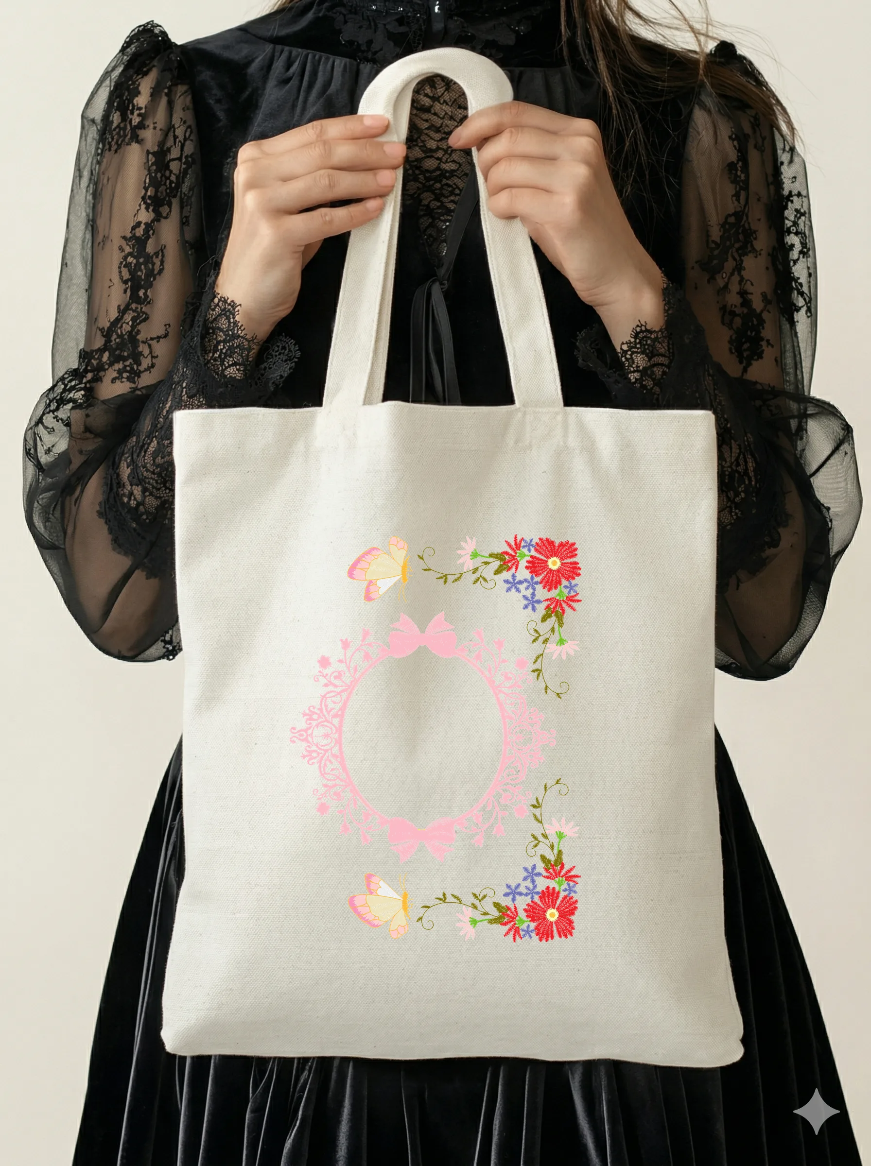 Дизайн машинной вышивки «Нежная рамка с бабочками» (141.2×197.3 мм) — вид 5