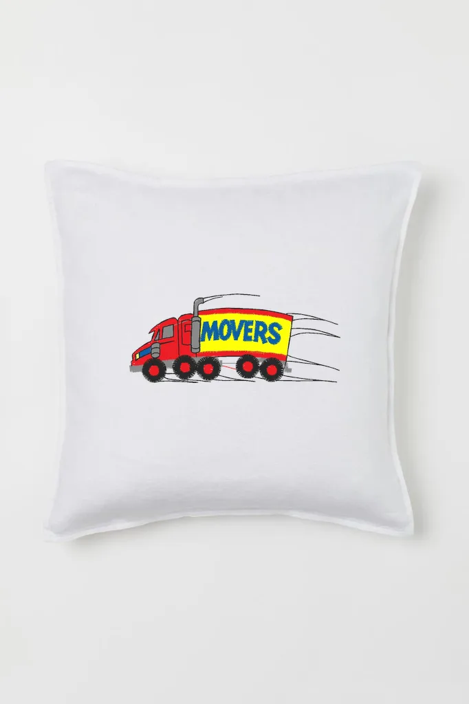 Дизайн машинной вышивки «Красный грузовик Movers» (83.1×35 мм) — вид 2