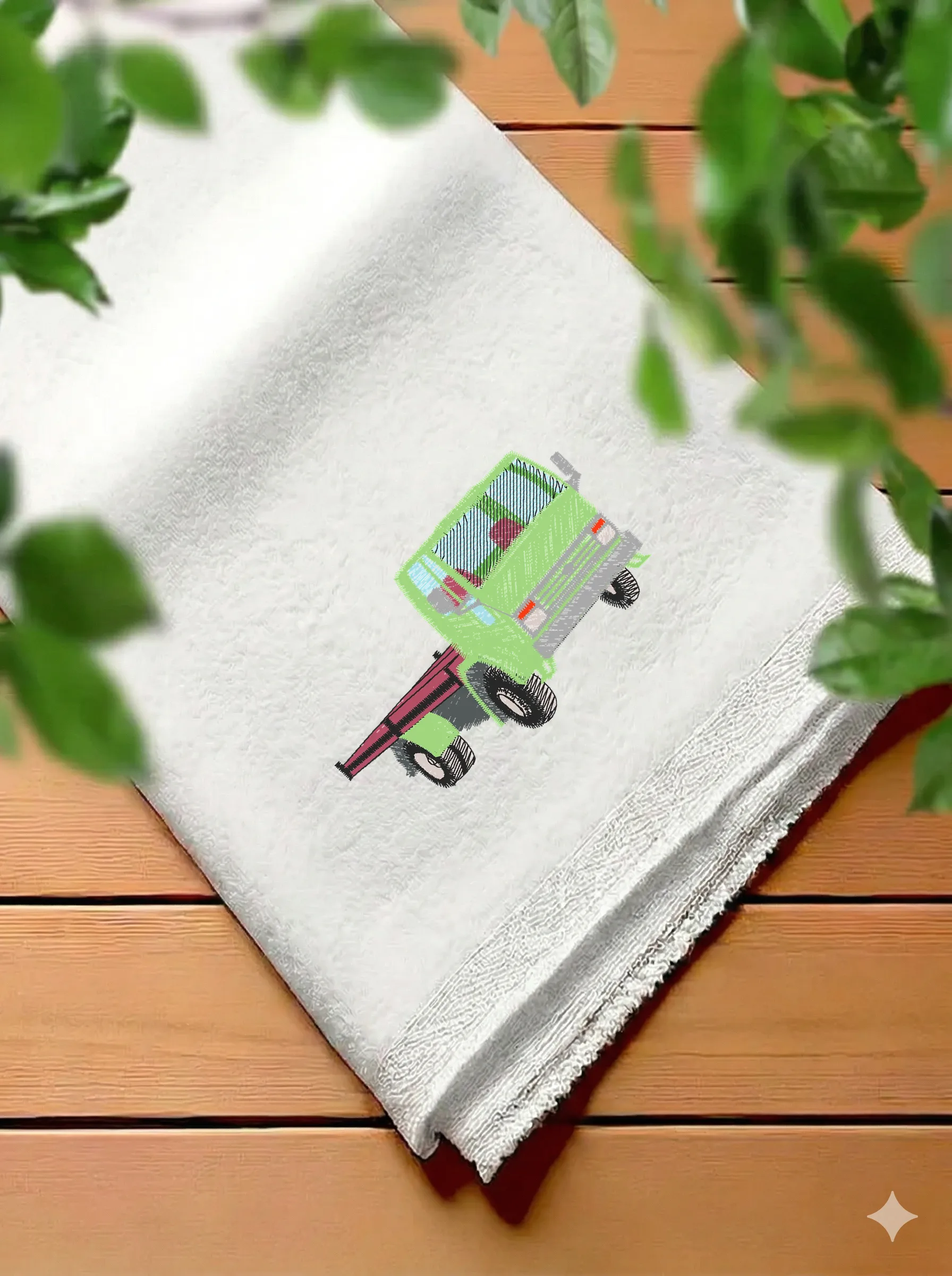 Дизайн машинной вышивки «Зеленый бортовой грузовик» (89.7×51.5 мм) — вид 7