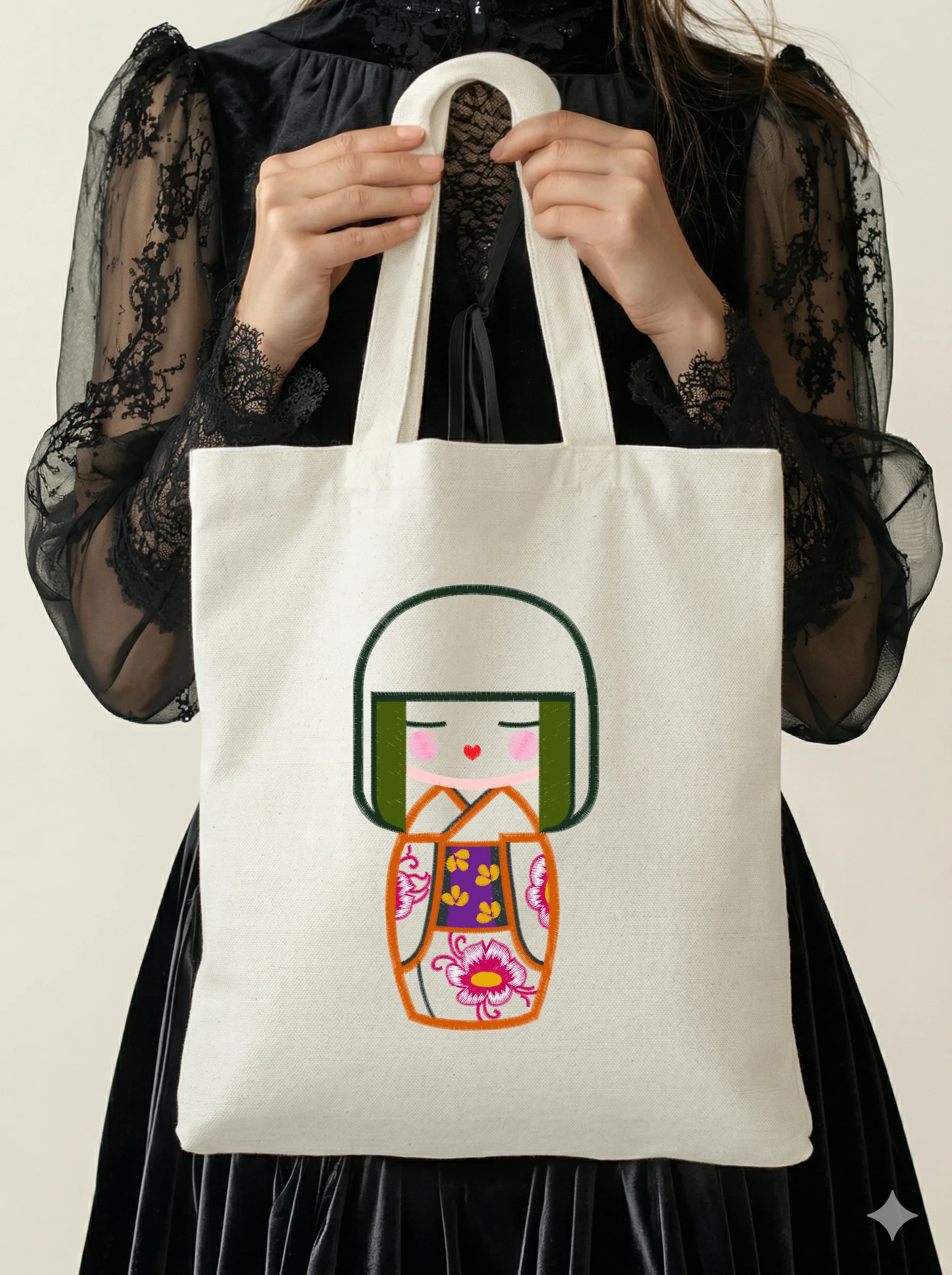 Дизайн машинной вышивки «Японская кукла Кокеши» (175.8×97 мм) — вид 5
