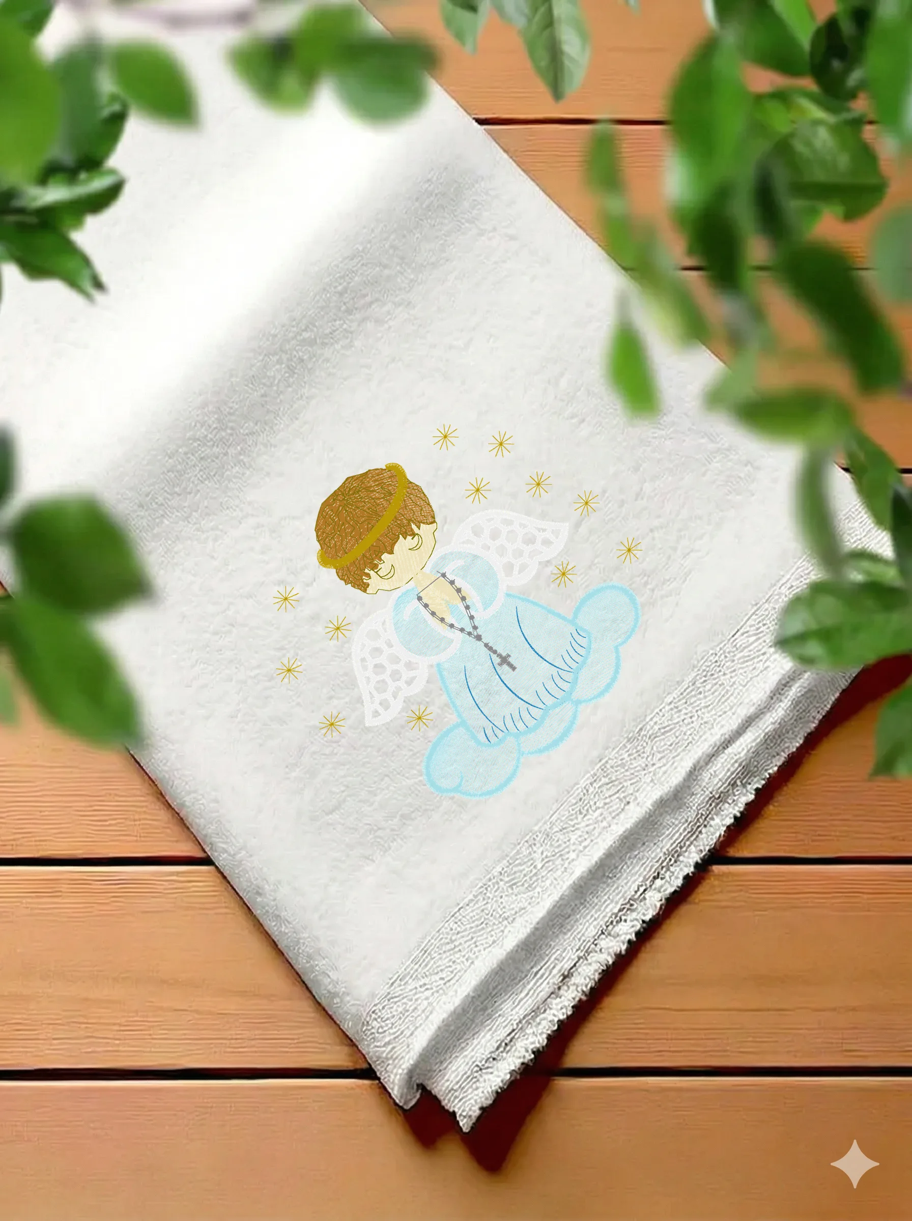 Дизайн машинной вышивки «Молящийся ангелочек» (114.2×122.2 мм) — вид 7