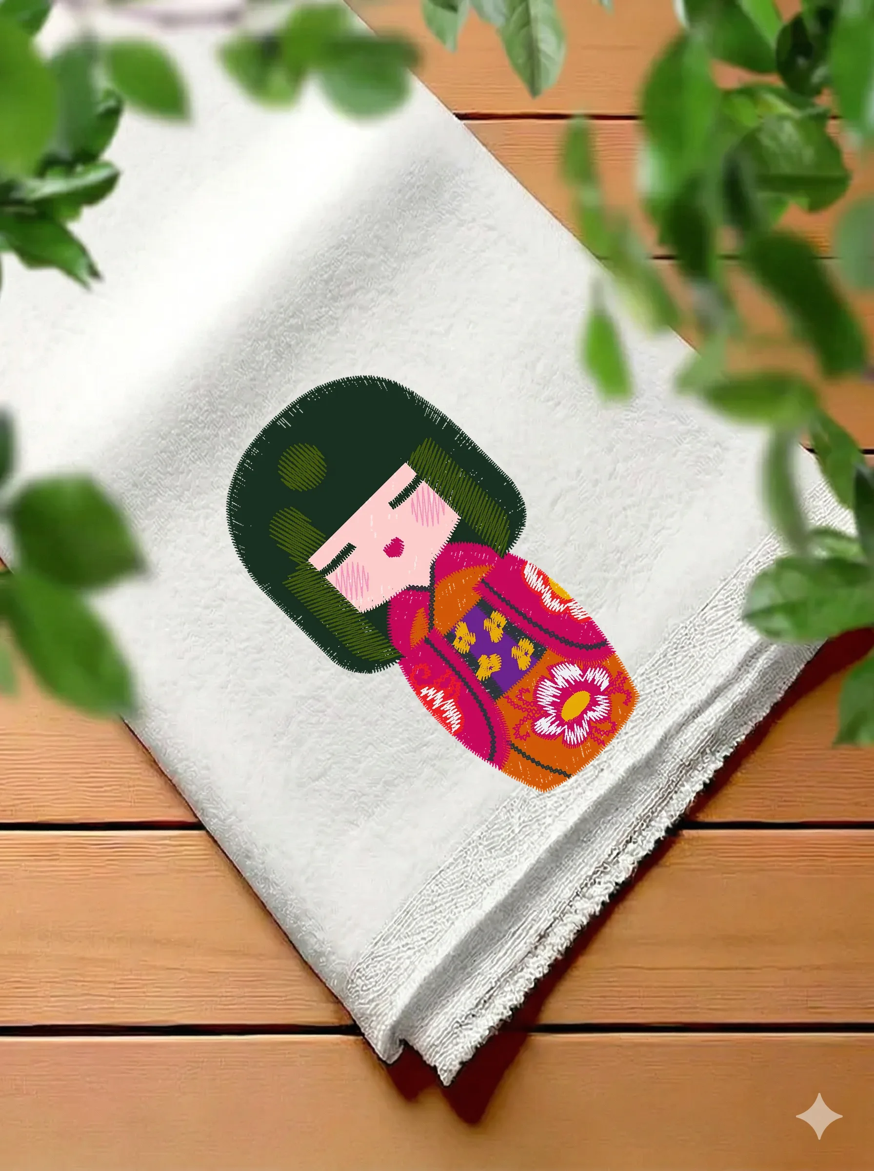 Дизайн машинной вышивки «Японская кукла кокеши» (48×88.2 мм) — вид 7