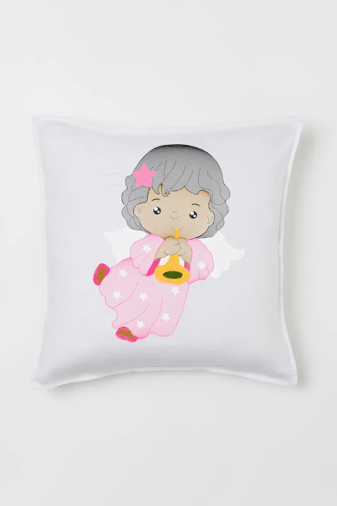 Дизайн машинной вышивки «Ангелочек с трубой» (159.2×207.8 мм) — вид 2