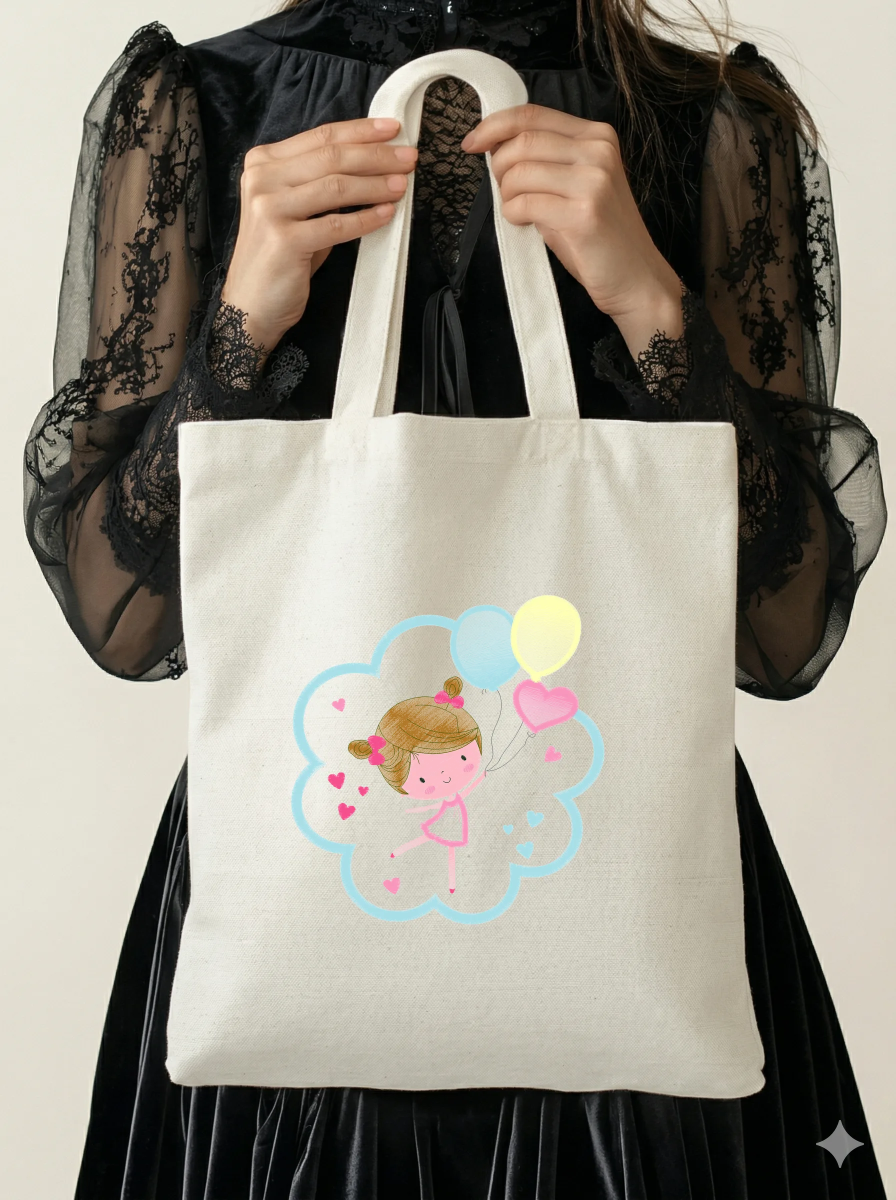 Дизайн машинной вышивки «Девочка с воздушными шарами» (189.6×199.4 мм) — вид 5
