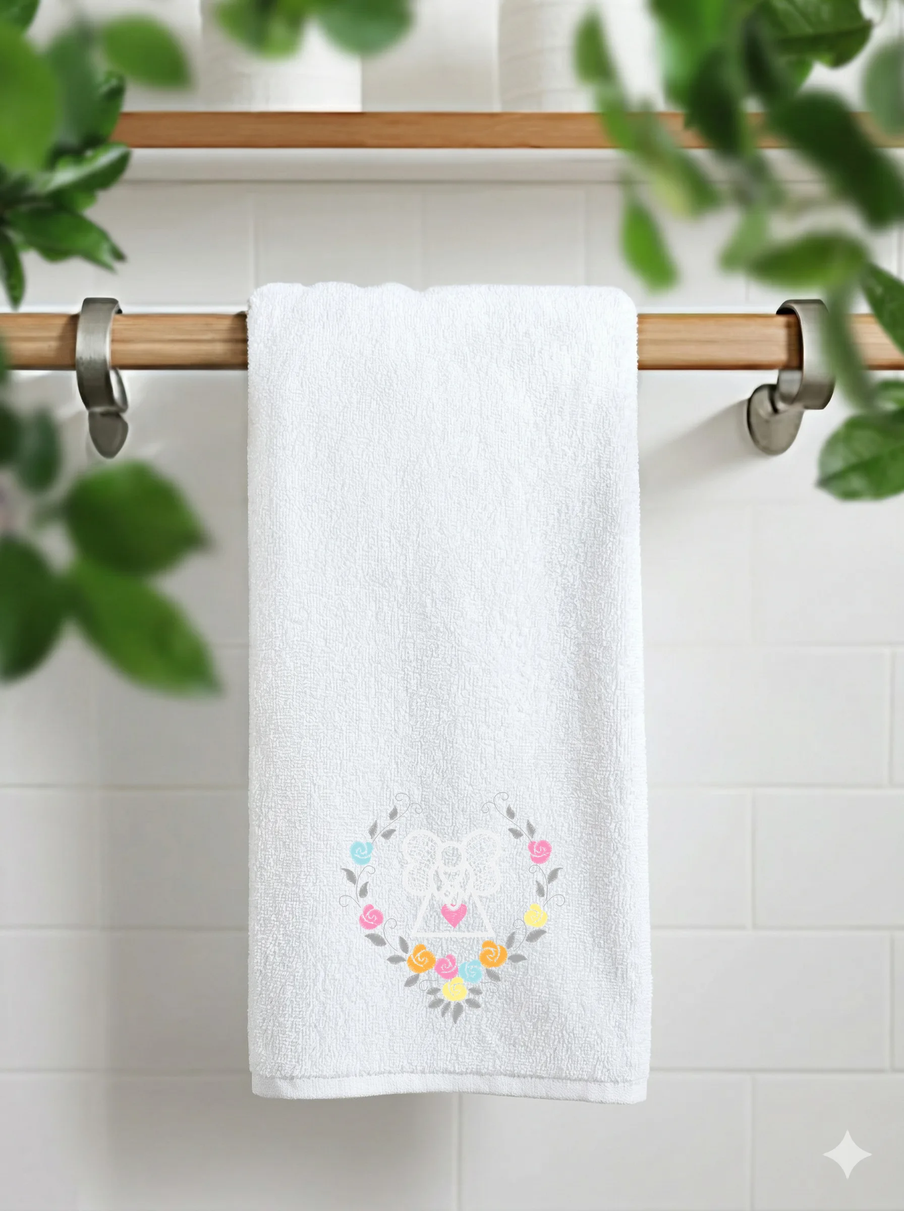 Дизайн машинной вышивки «Нежный ангел с розами» (96.8×99.6 мм) — вид 11