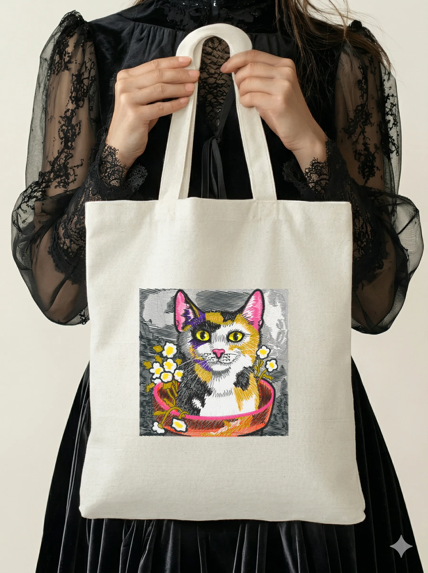 Кошка в цветочной корзине (миниатюра 5)