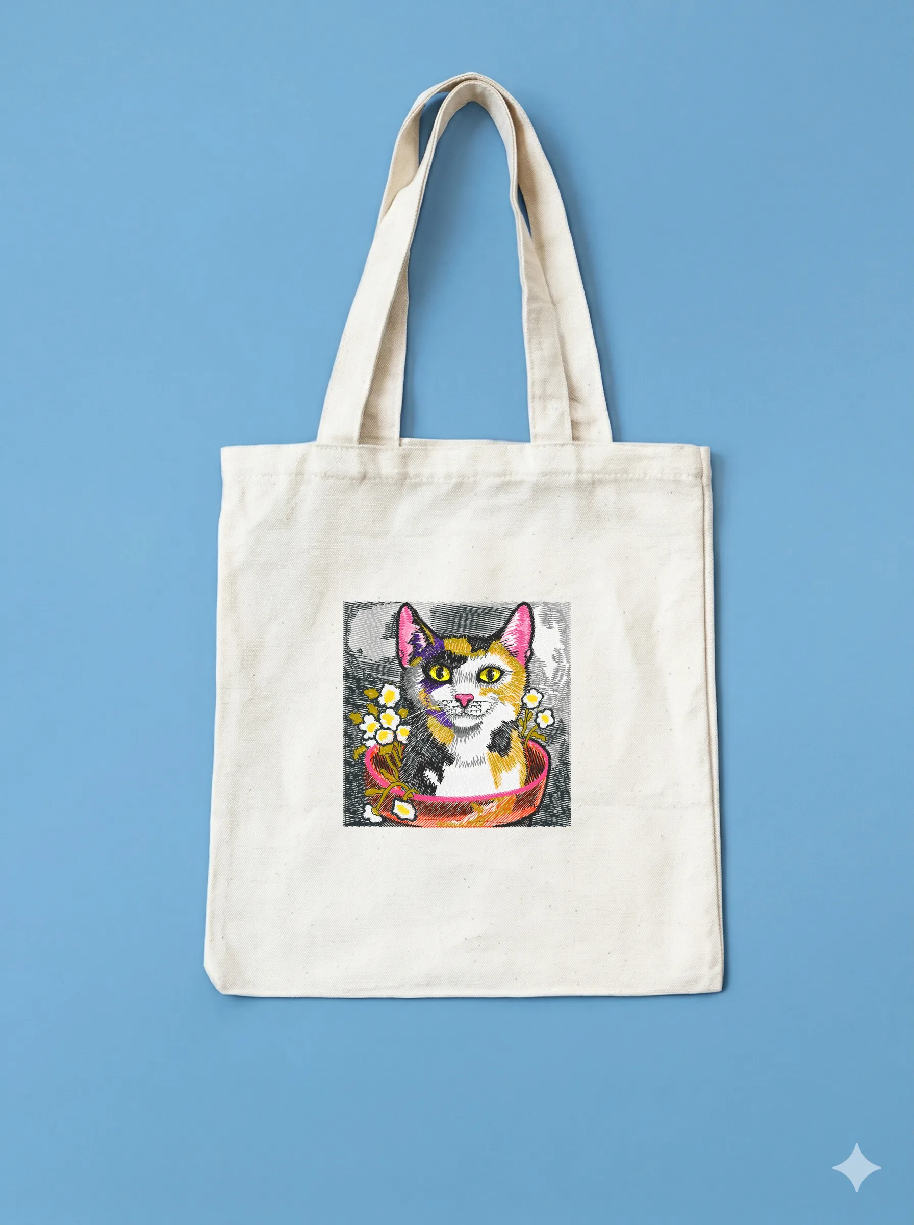 Кошка в цветочной корзине (миниатюра 10)