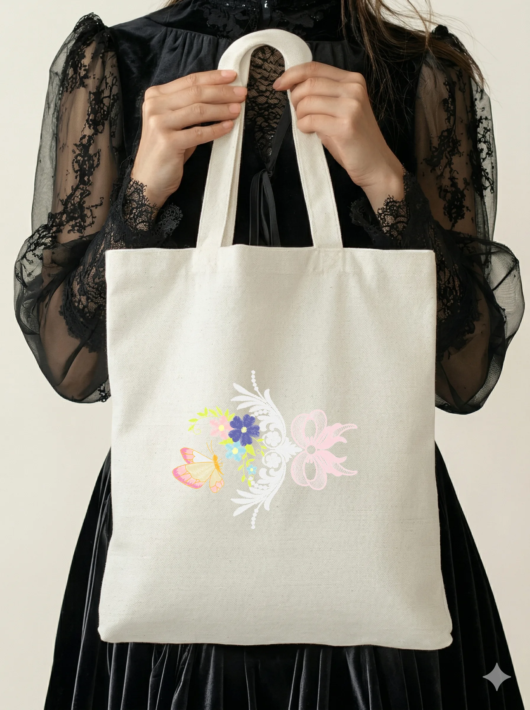 Дизайн машинной вышивки «Бабочка и кружевной орнамент» (113.7×97.5 мм) — вид 5