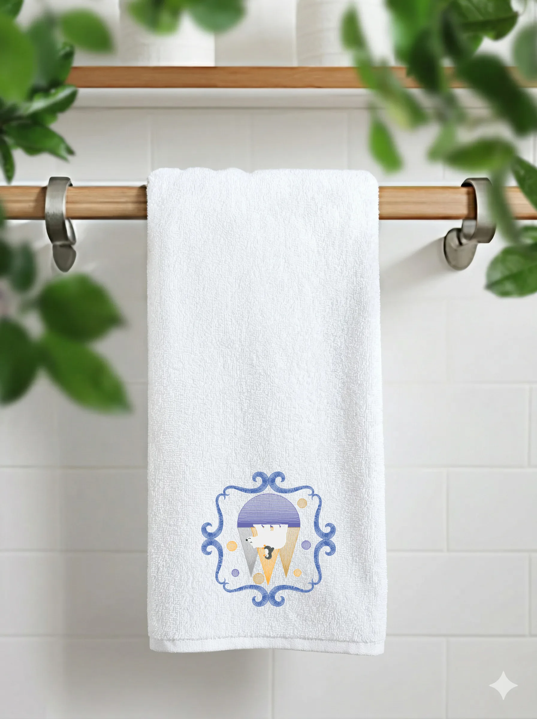 Дизайн машинной вышивки «Белый медведь с пингвином» (96.9×96.2 мм) — вид 11