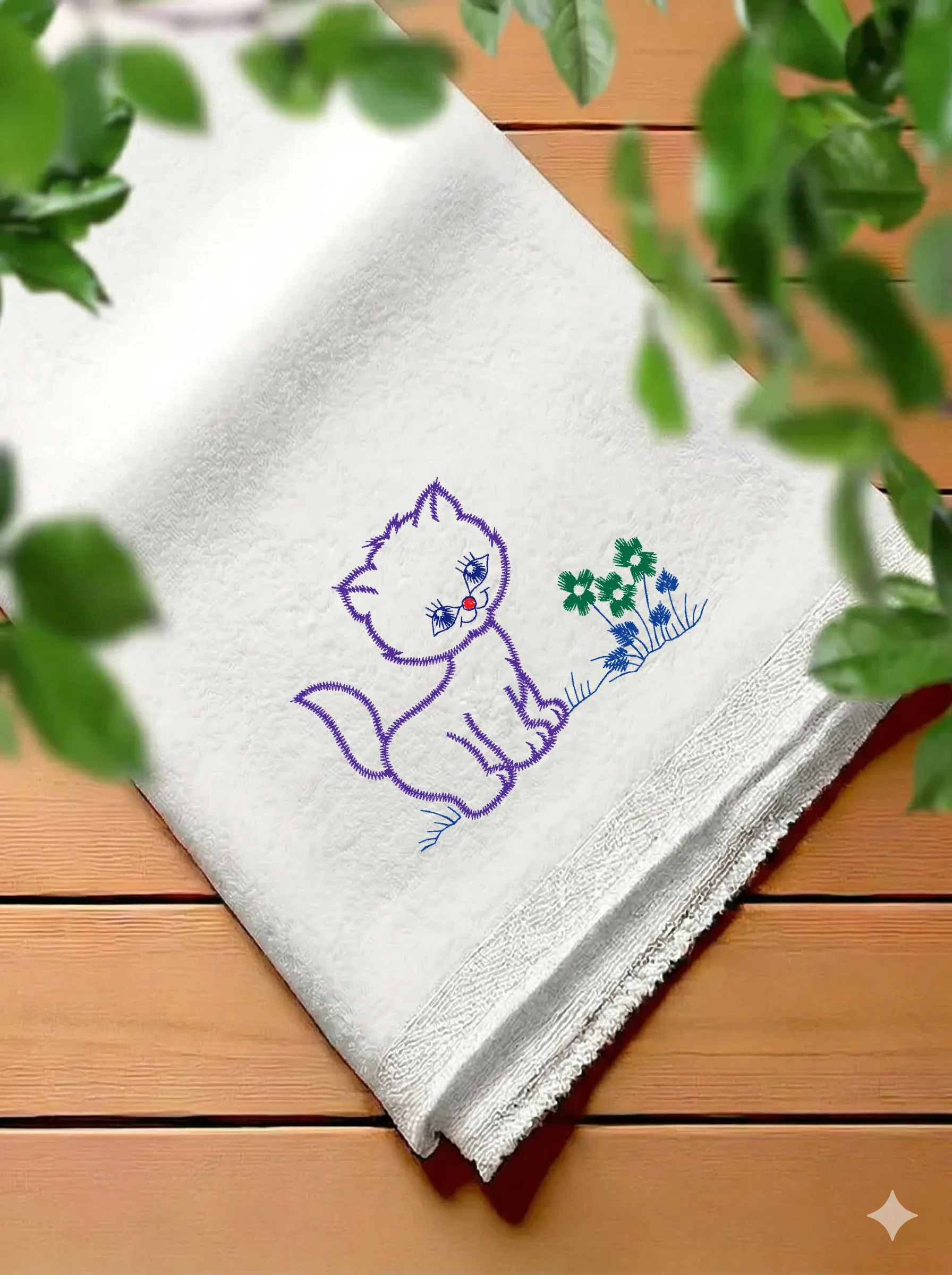 Милый котенок с цветами (миниатюра 7)