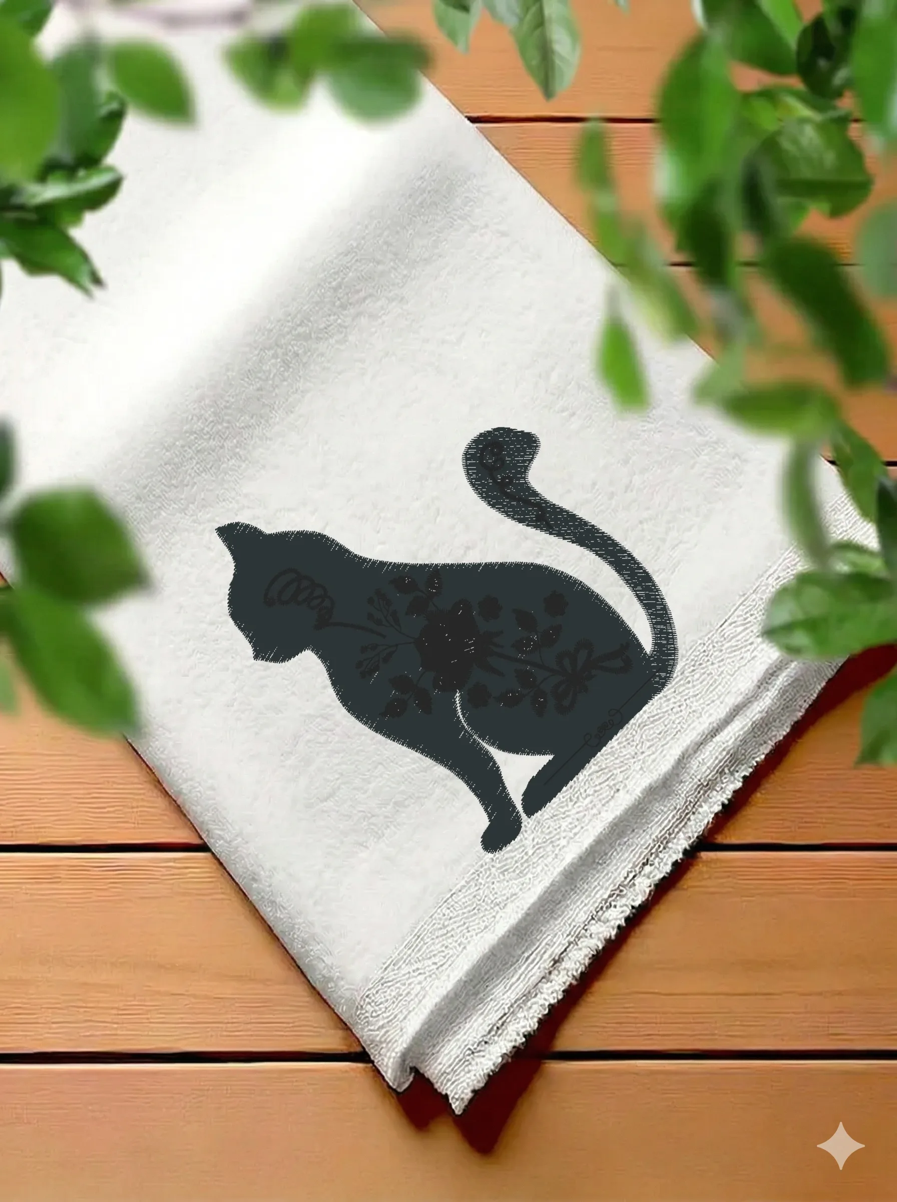Цветочный силуэт кошки (миниатюра 7)
