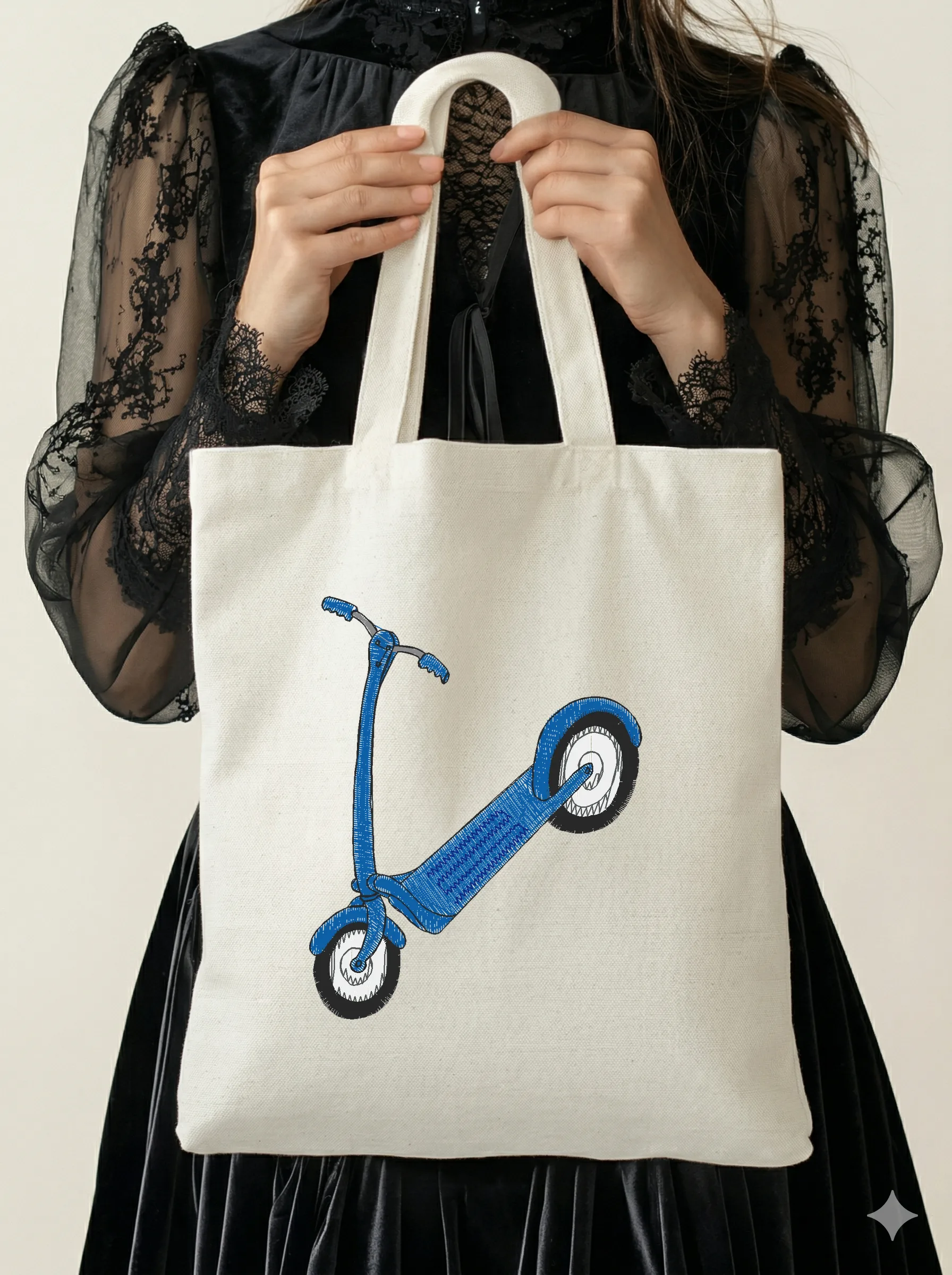 Дизайн машинной вышивки «Городской синий самокат» (77.1×98.2 мм) — вид 5