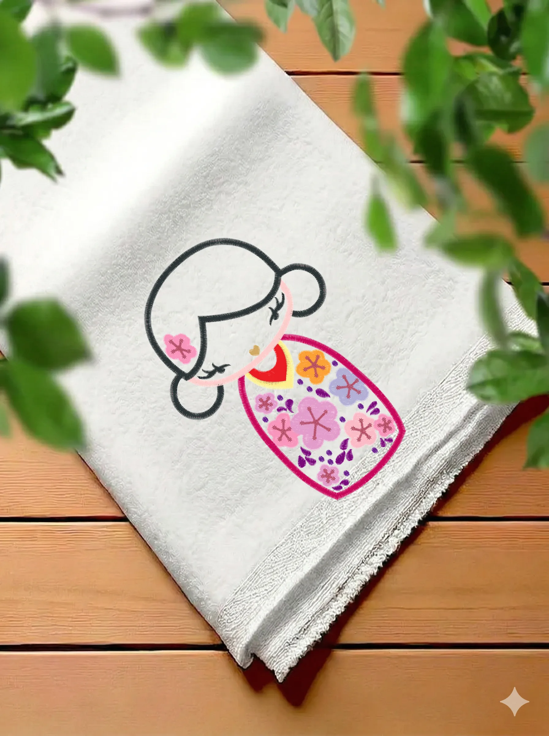 Дизайн машинной вышивки «Японская кукла кокеши» (177.6×119.6 мм) — вид 7