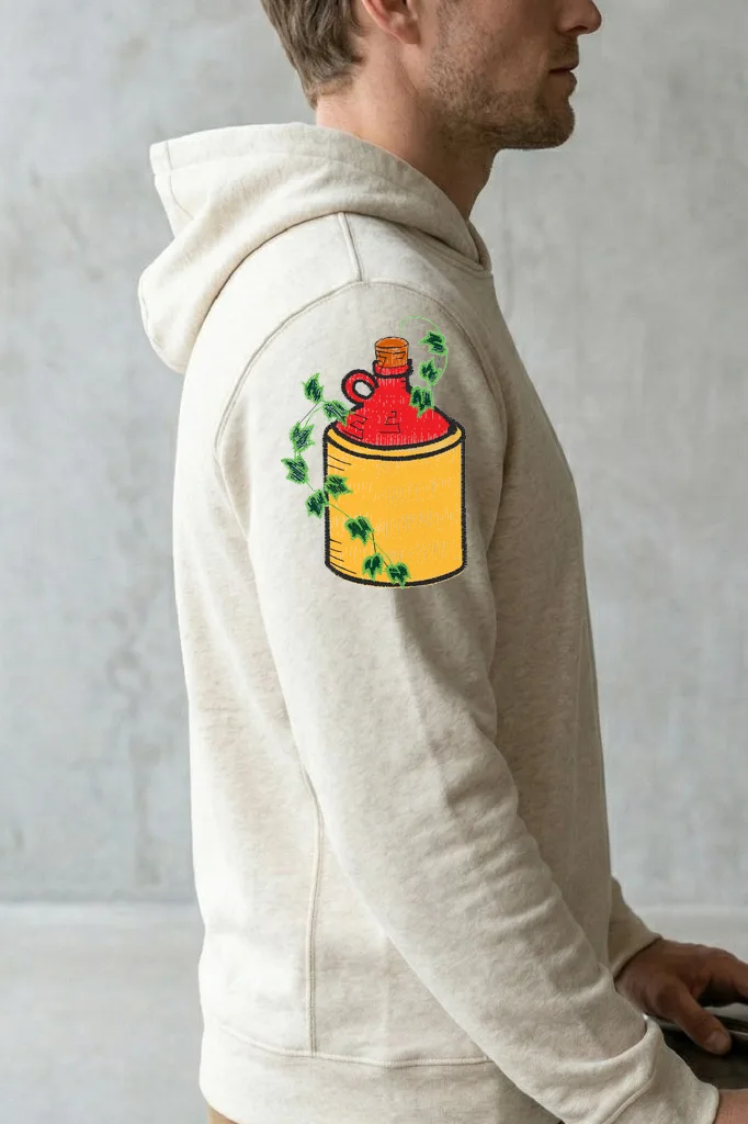 Дизайн машинной вышивки «Винтажный кувшин с плющом» (66.6×97.6 мм) — вид 3