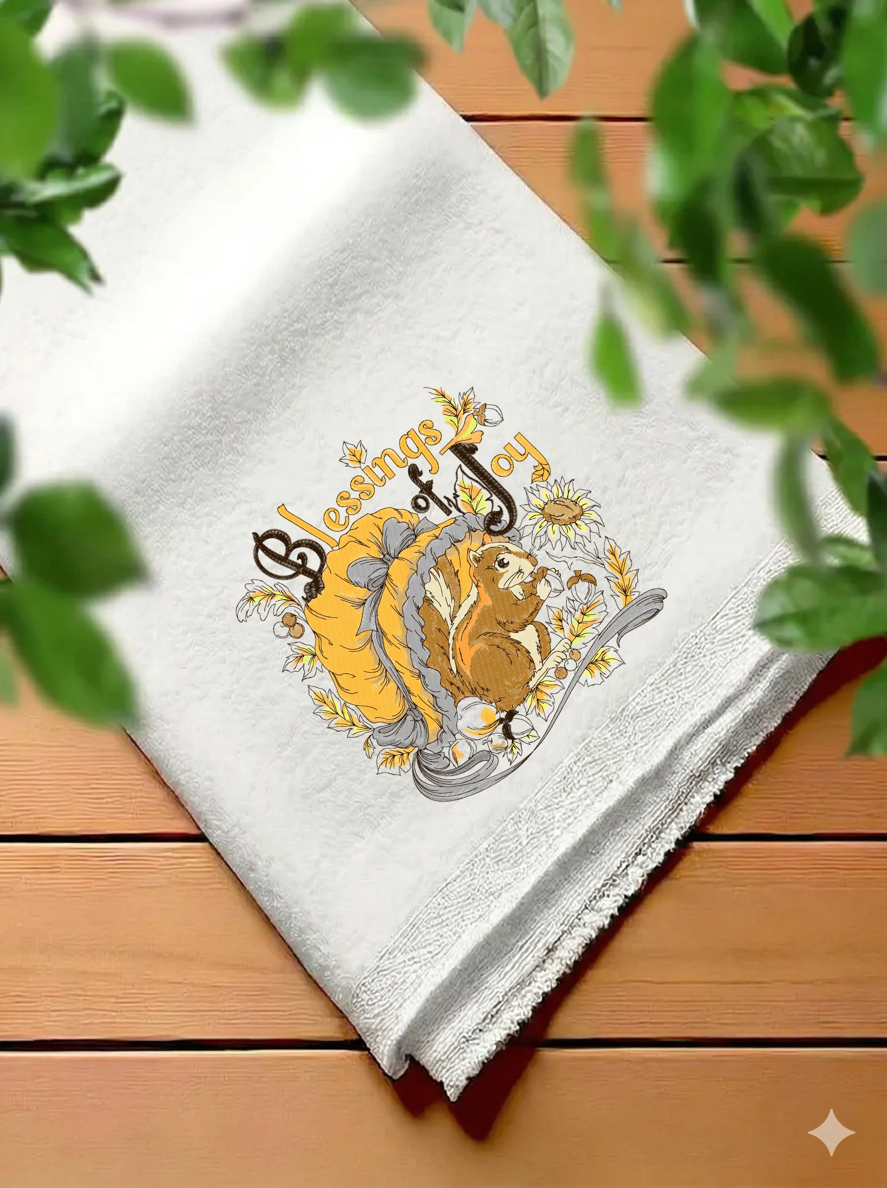 Дизайн машинной вышивки «Осенняя белка» (197.7×199.3 мм) — вид 7