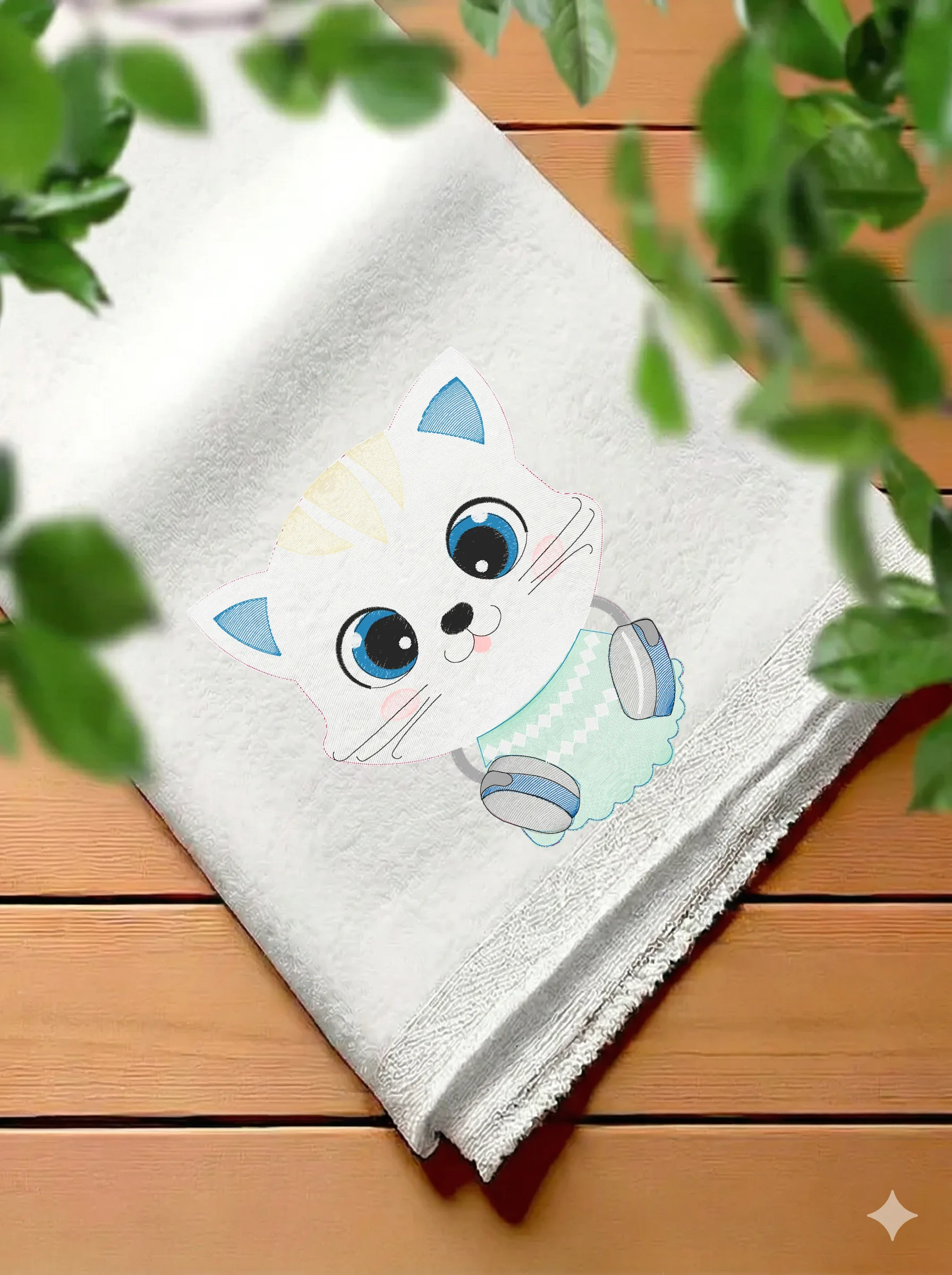 Милый котёнок в наушниках (миниатюра 7)