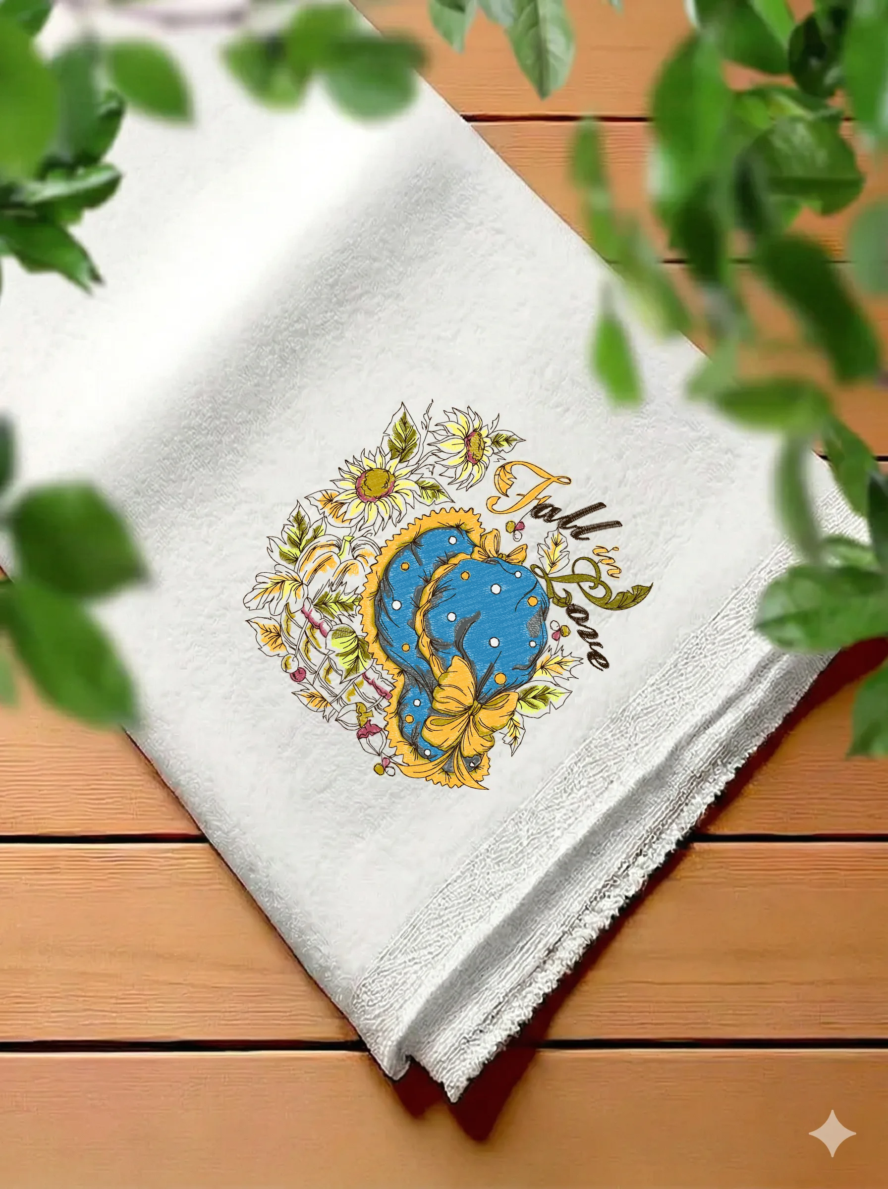 Дизайн машинной вышивки «Осенняя композиция с подсолнухами» (158.4×152.4 мм) — вид 7