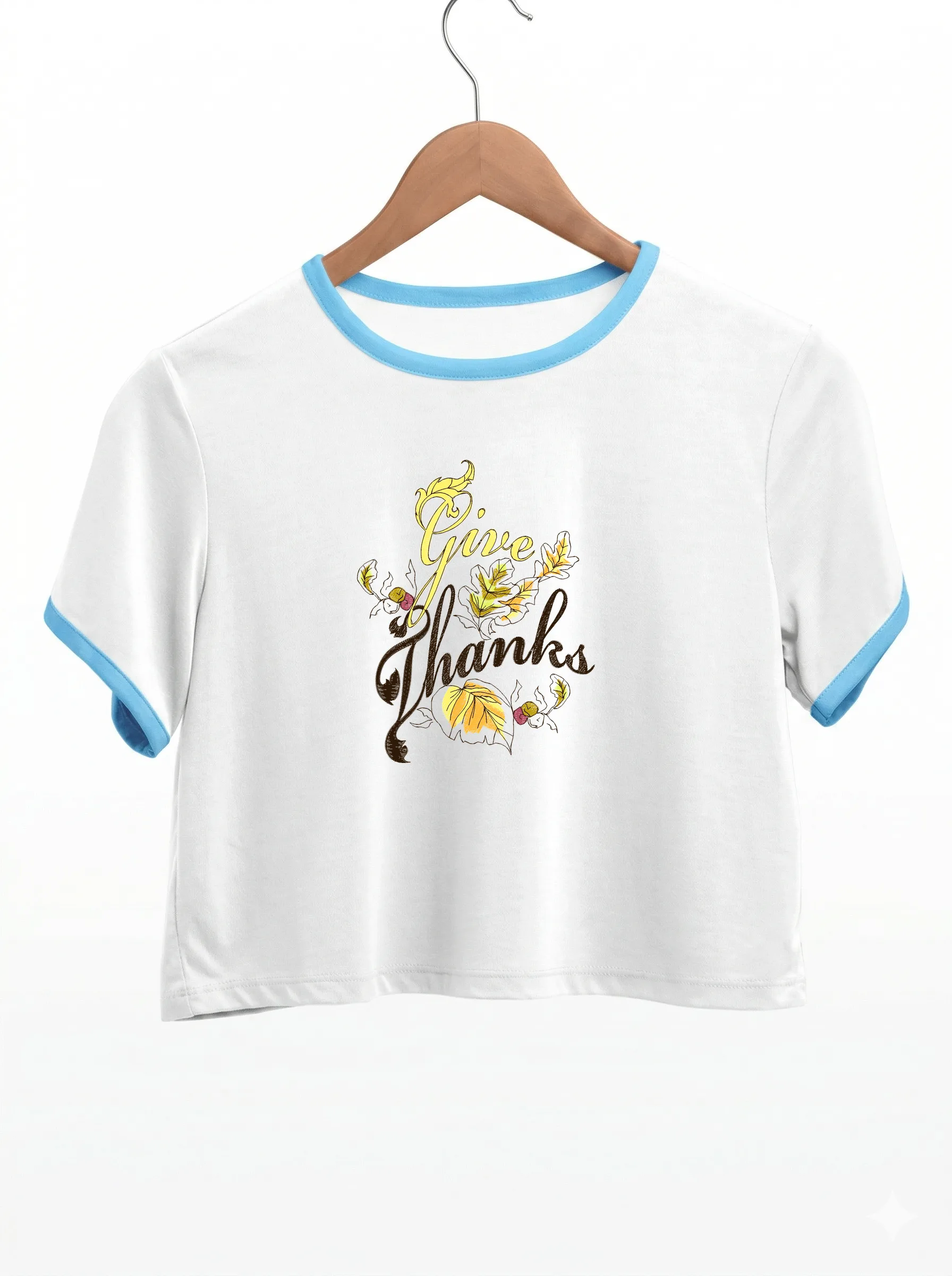 Дизайн машинной вышивки «Осенняя надпись Give Thanks» (127×161.6 мм) — вид 9