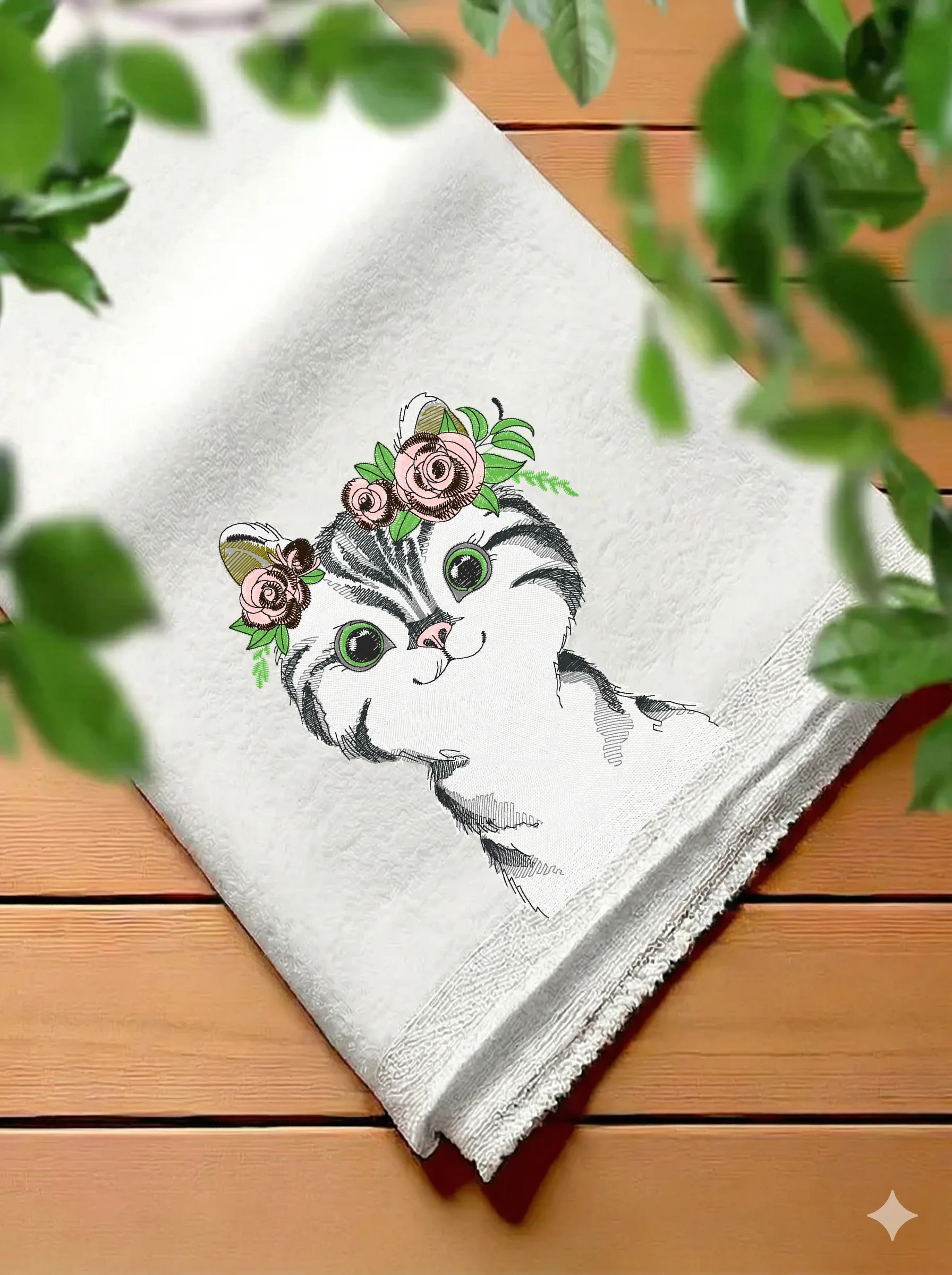 Котенок в венке из роз (миниатюра 7)