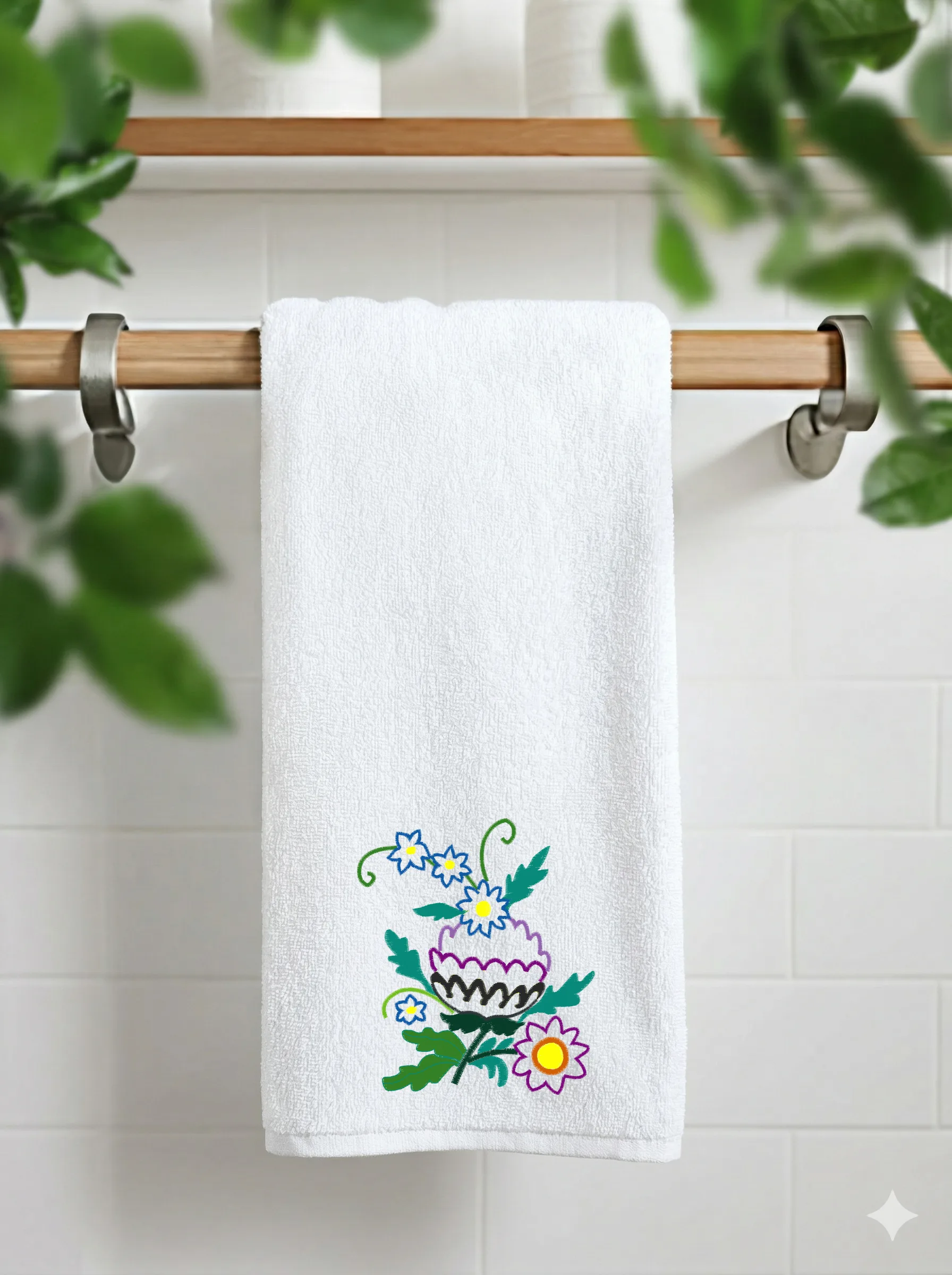 Дизайн машинной вышивки «Стилизованный цветочный орнамент» (128.4×149.2 мм) — вид 11