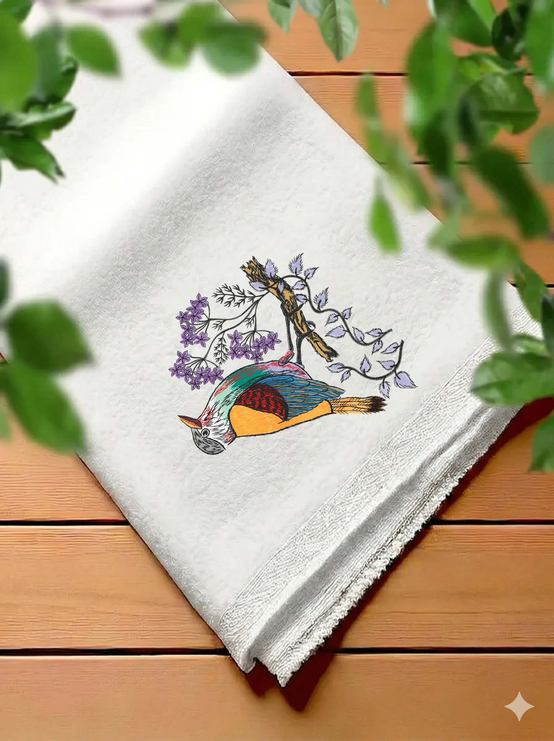 Дизайн машинной вышивки «Птица на цветущей ветке» (170.2×171 мм) — вид 7