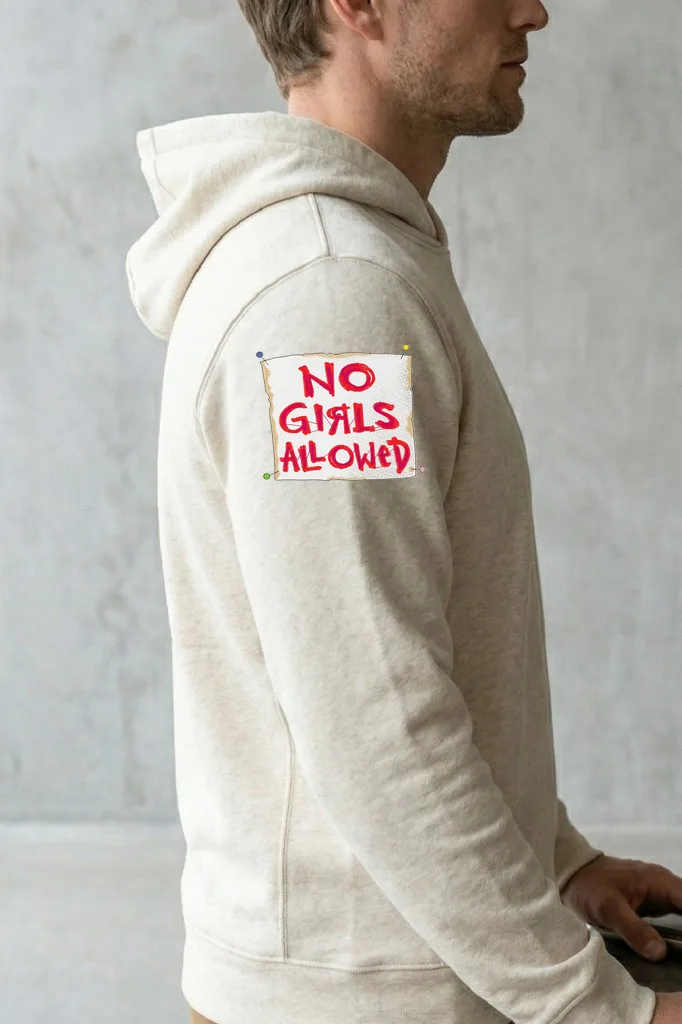 Дизайн машинной вышивки «Табличка No Girls Allowed» (98×79 мм) — вид 3