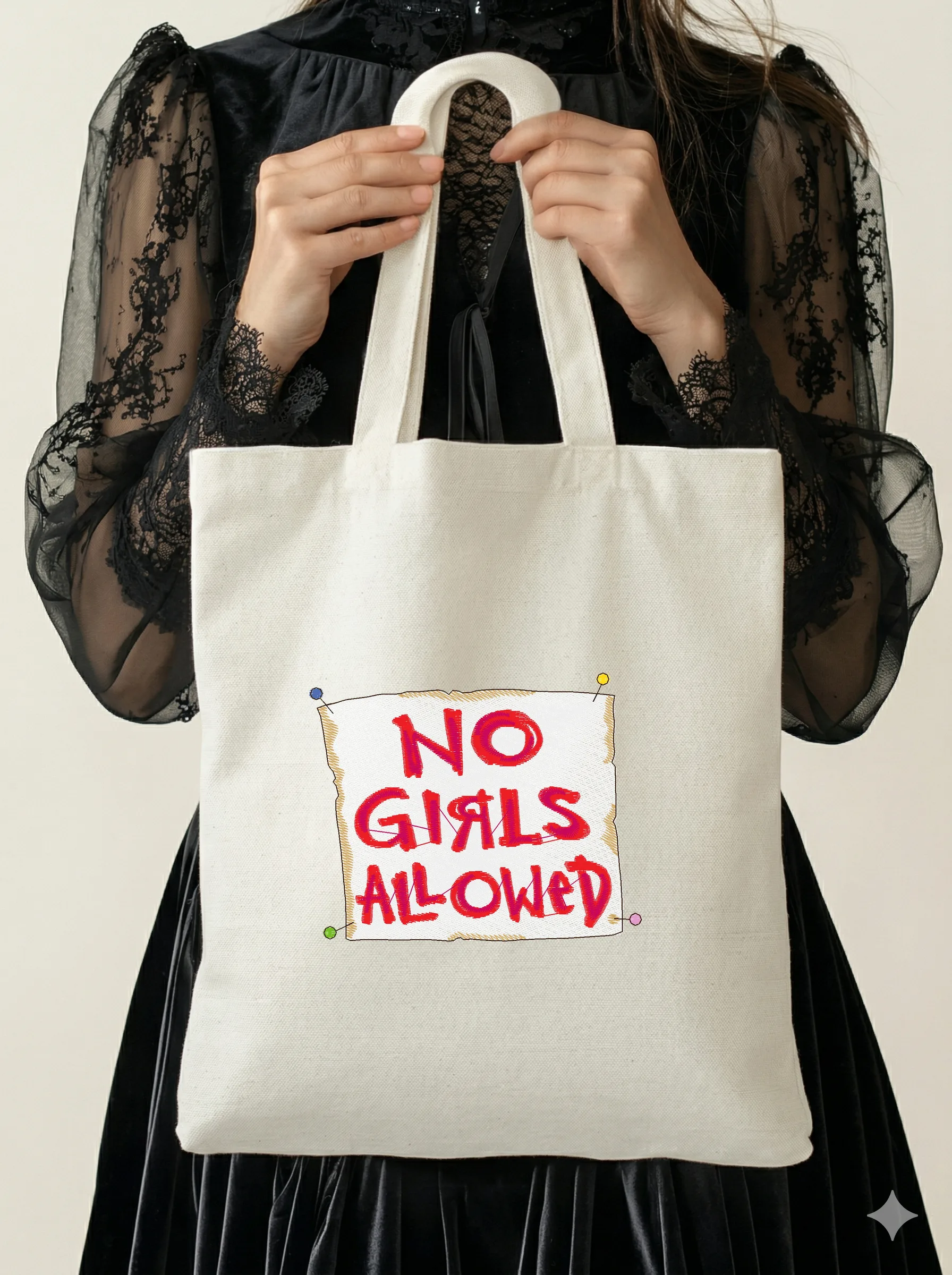 Дизайн машинной вышивки «Табличка No Girls Allowed» (98×79 мм) — вид 5