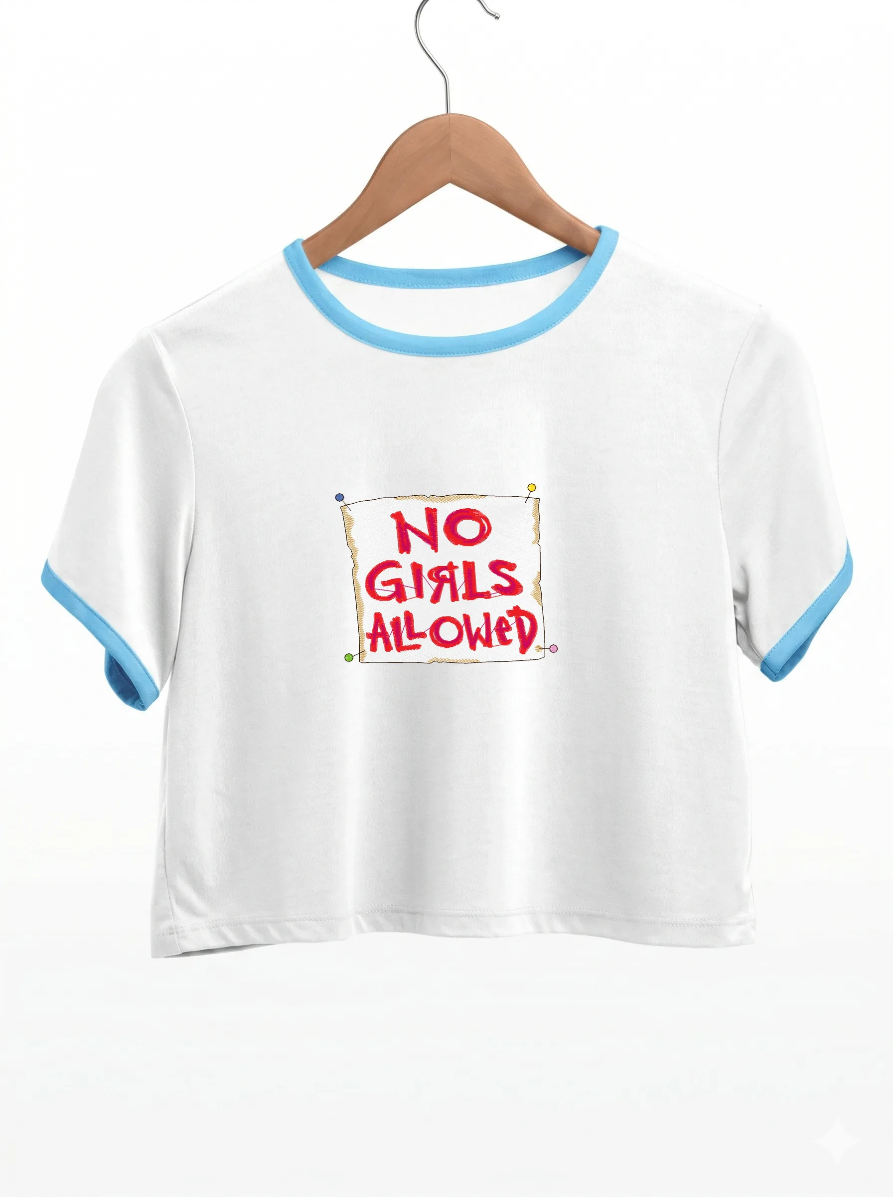 Дизайн машинной вышивки «Табличка No Girls Allowed» (98×79 мм) — вид 9