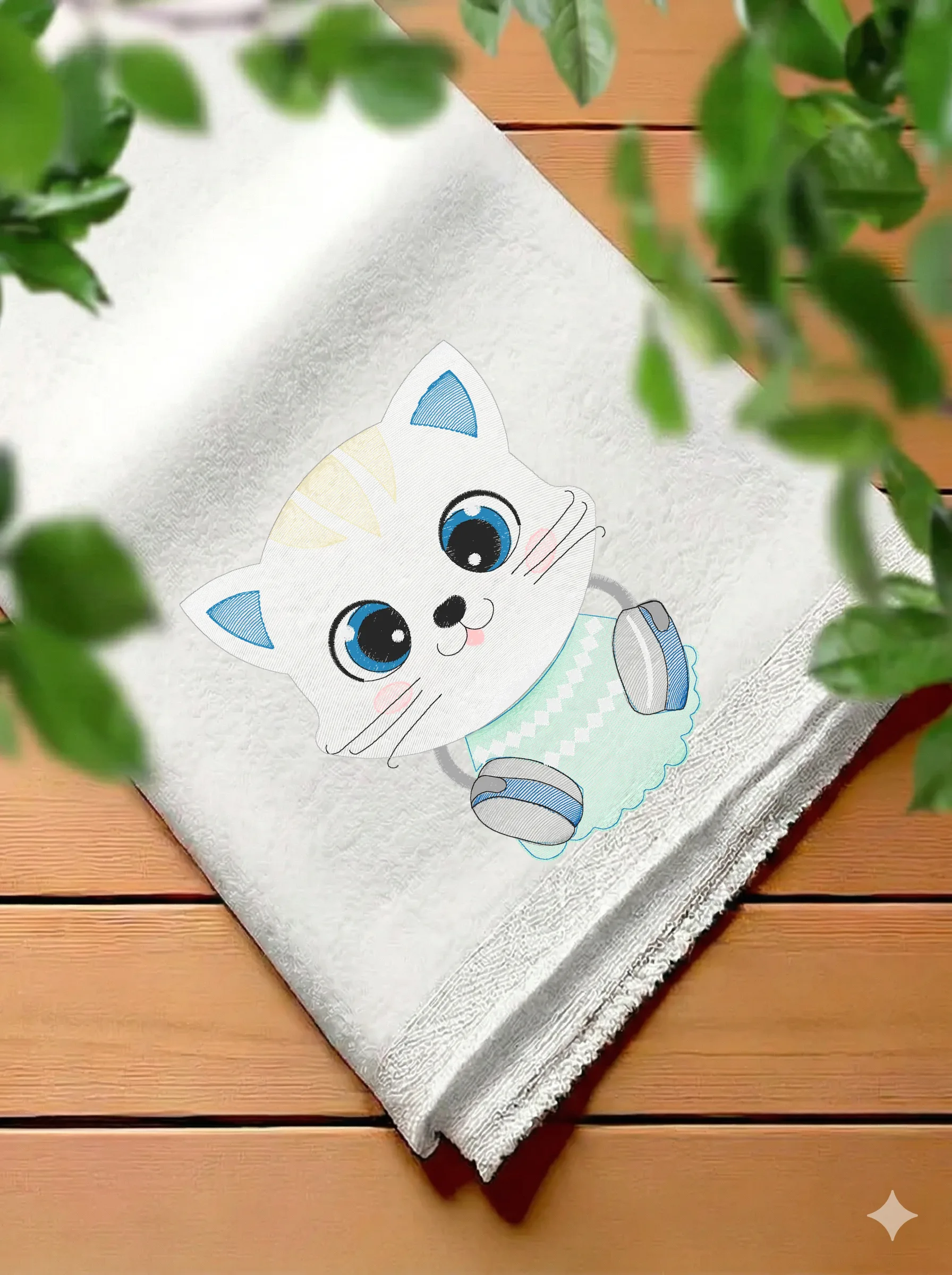Милый котёнок в наушниках (миниатюра 7)