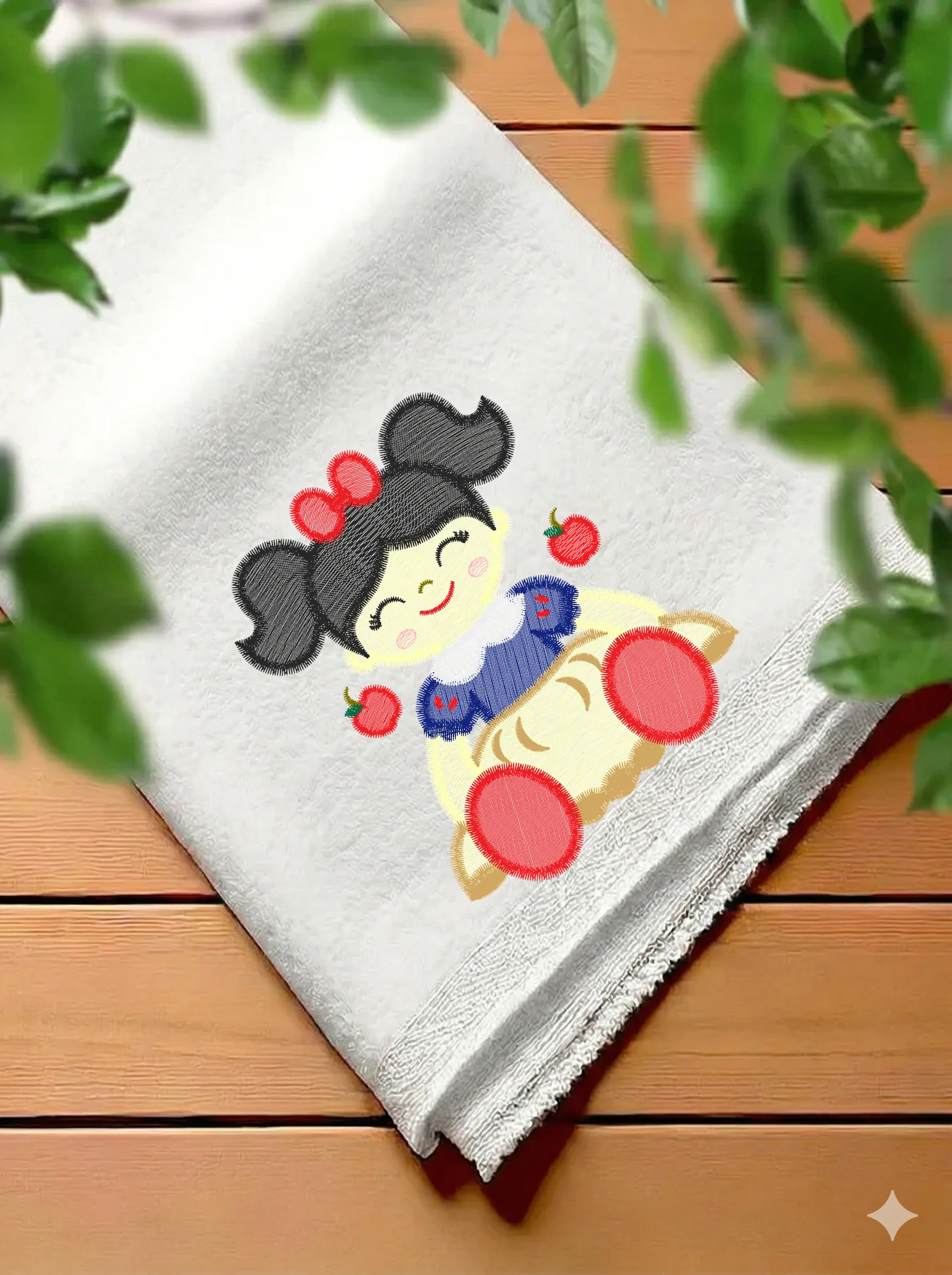 Дизайн машинной вышивки «Кукла Белоснежка» (100.5×120.8 мм) — вид 7