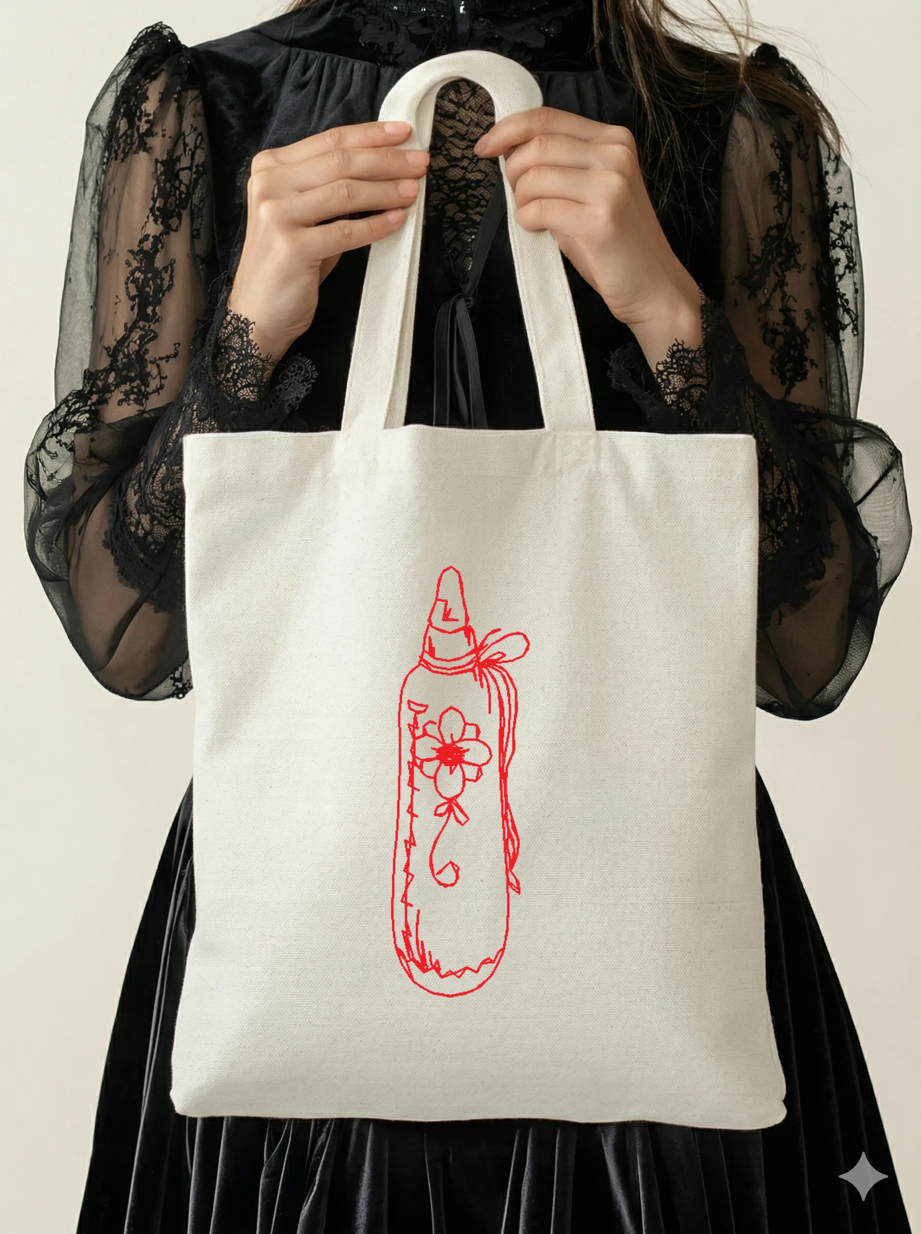 Дизайн машинной вышивки «Детская бутылочка с цветком» (16.1×50.7 мм) — вид 5