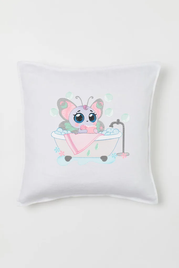 Дизайн машинной вышивки «Бабочка в ванной» (129×118.1 мм) — вид 2