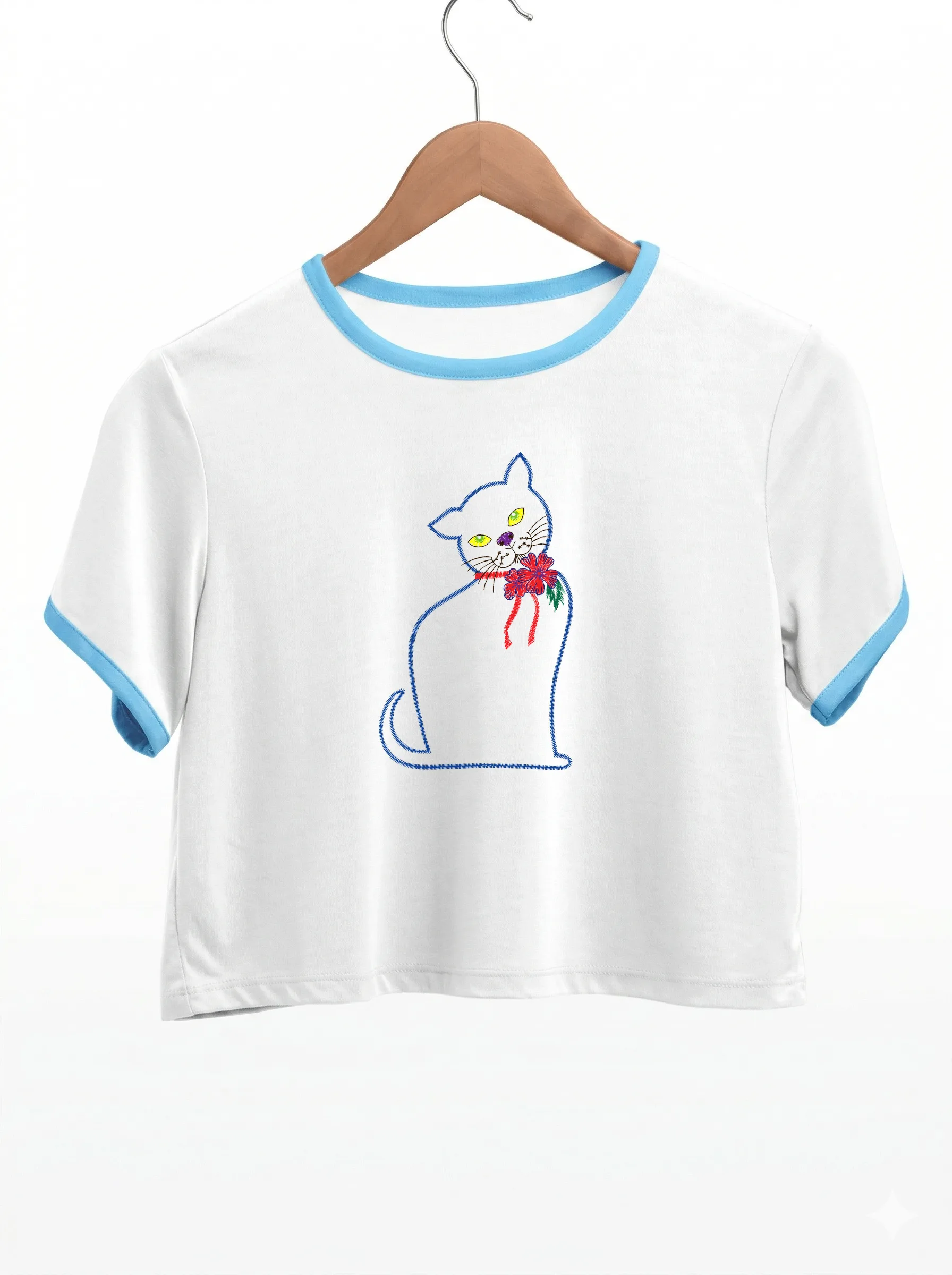 Изящная кошка с цветами (миниатюра 9)