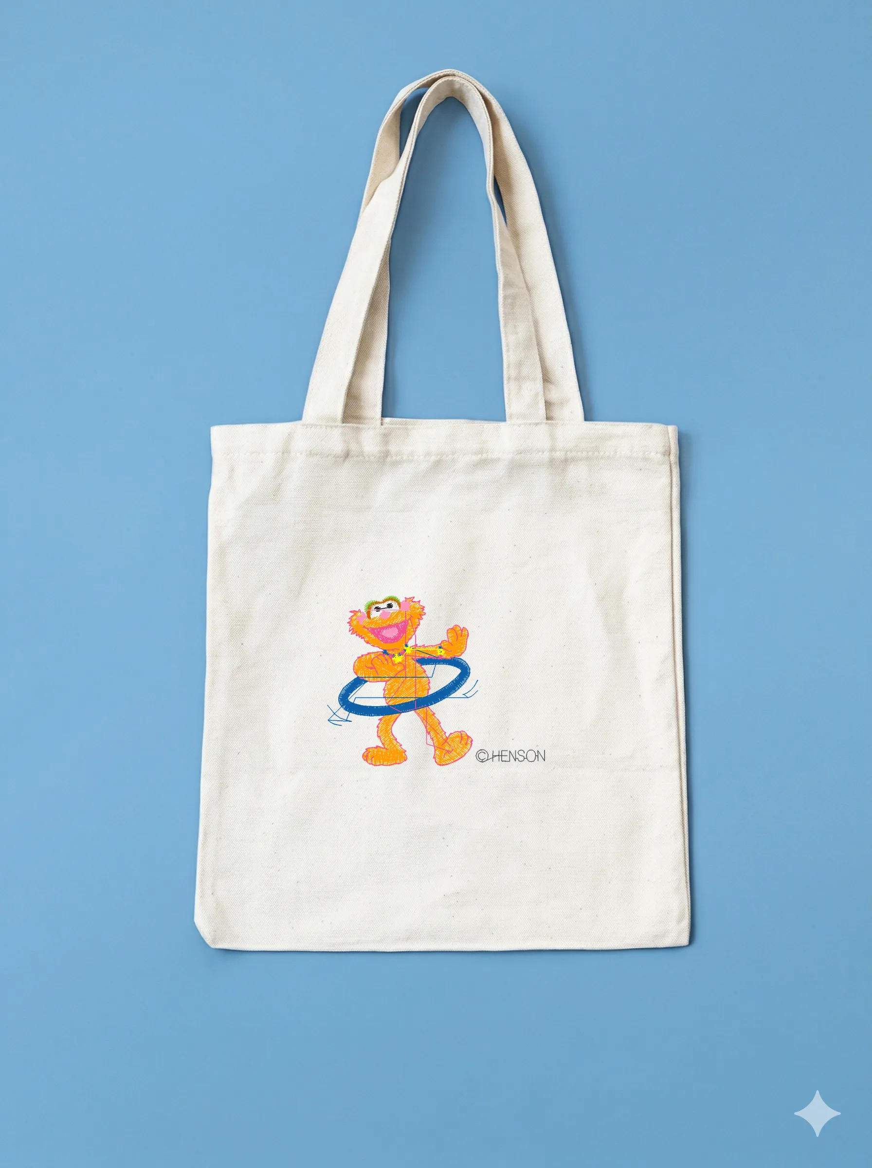 Дизайн машинной вышивки «Оранжевый монстрик с обручем» (73.4×57.6 мм) — вид 10