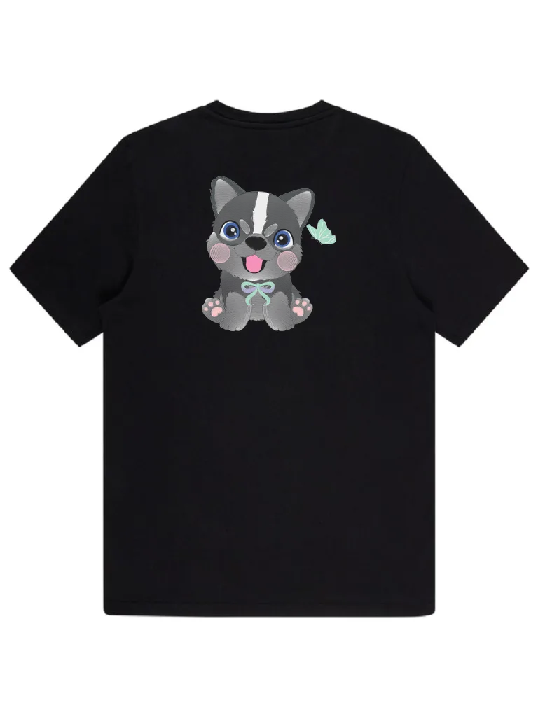Дизайн машинной вышивки «Милый щенок с бабочкой» (159.3×183.3 мм) — вид 4