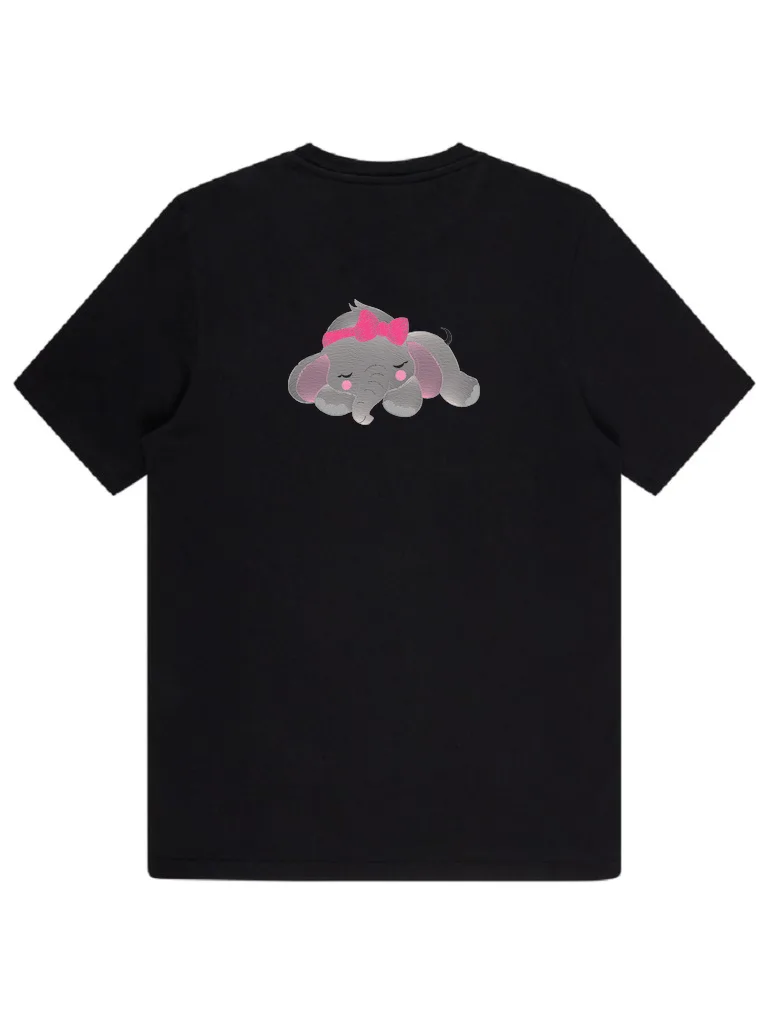 Дизайн машинной вышивки «Спящий слонёнок с бантиком» (129.2×84.4 мм) — вид 4