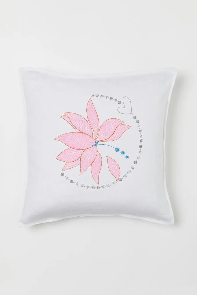 Дизайн машинной вышивки «Изящный розовый цветок» (91.9×99 мм) — вид 2