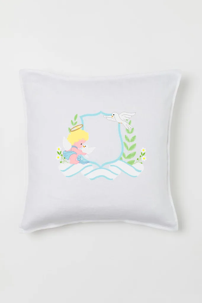 Дизайн машинной вышивки «Ангелочек с голубями» (168.8×129.2 мм) — вид 2